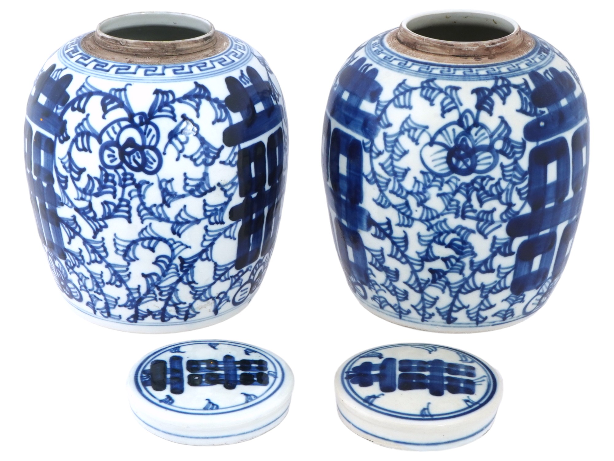 CHINESE BLUE AND WHITE PORCELAIN GINGER JARS PIC-2