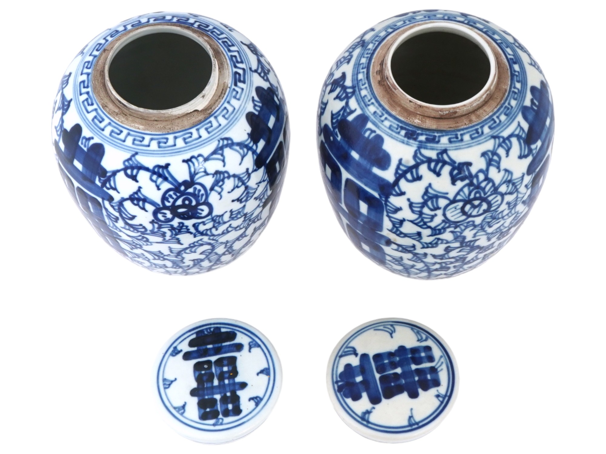 CHINESE BLUE AND WHITE PORCELAIN GINGER JARS PIC-3