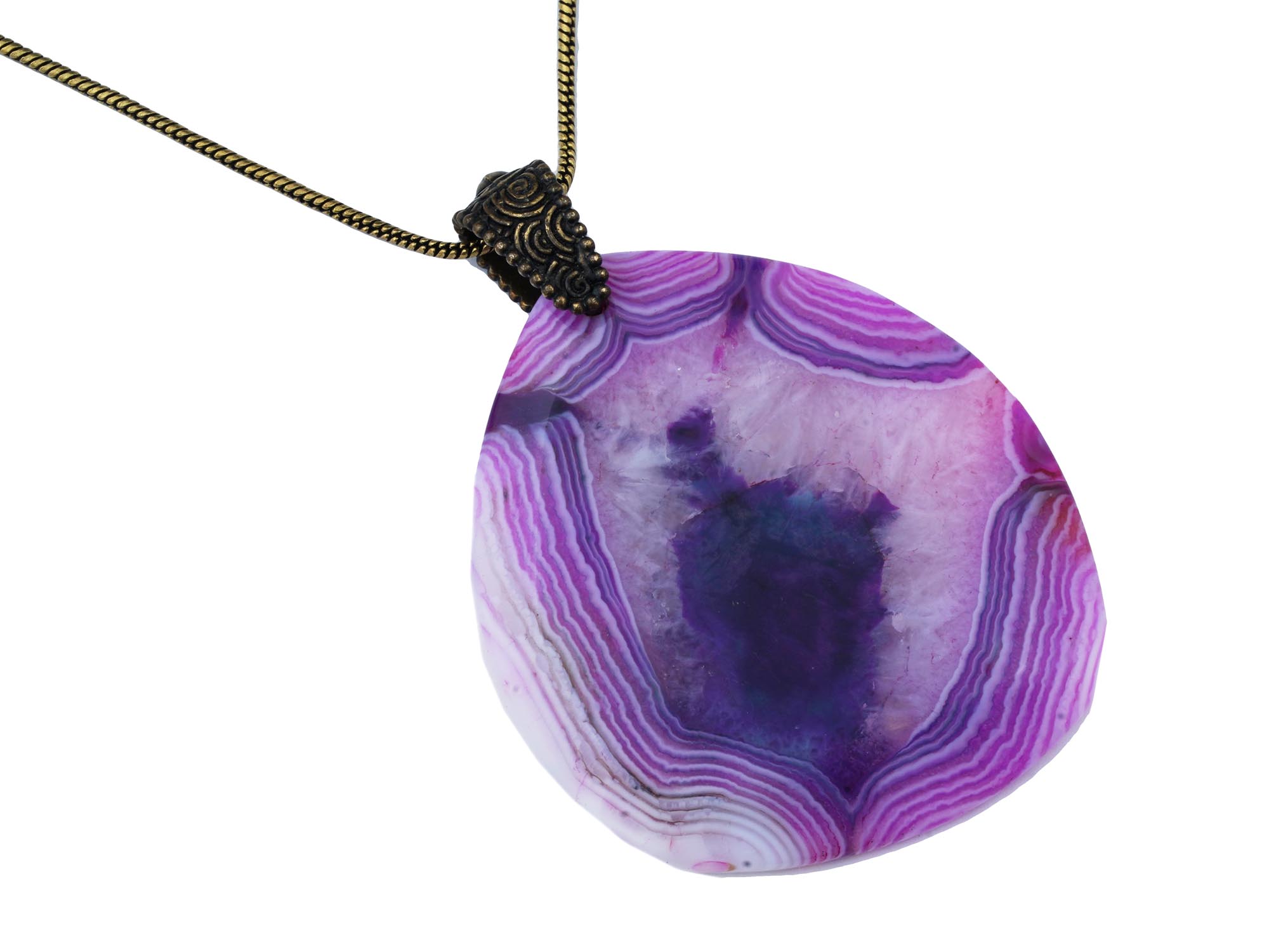 VINTAGE STERLING SILVER DYED AGATE NECKLACES PIC-4