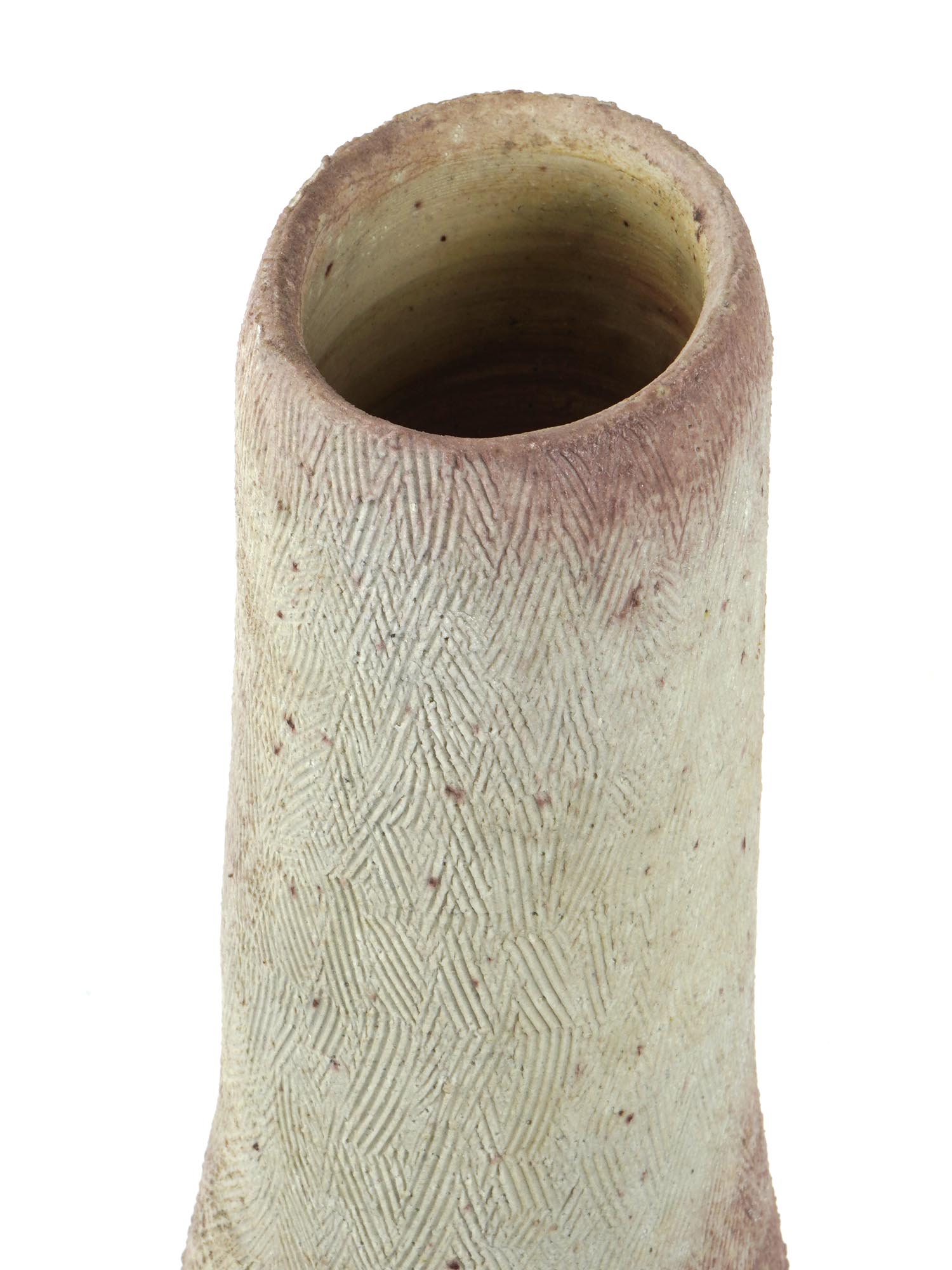 AMERICAN HAND MADE HANDLED MATTE GLAZE CERAMIC VASE PIC-7