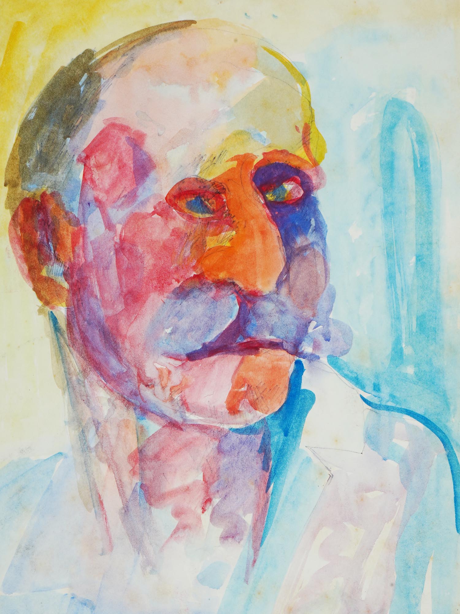 PORTRAIT WATERCOLOR PAINTING BY ABRAHAM WALKOWITZ PIC-1