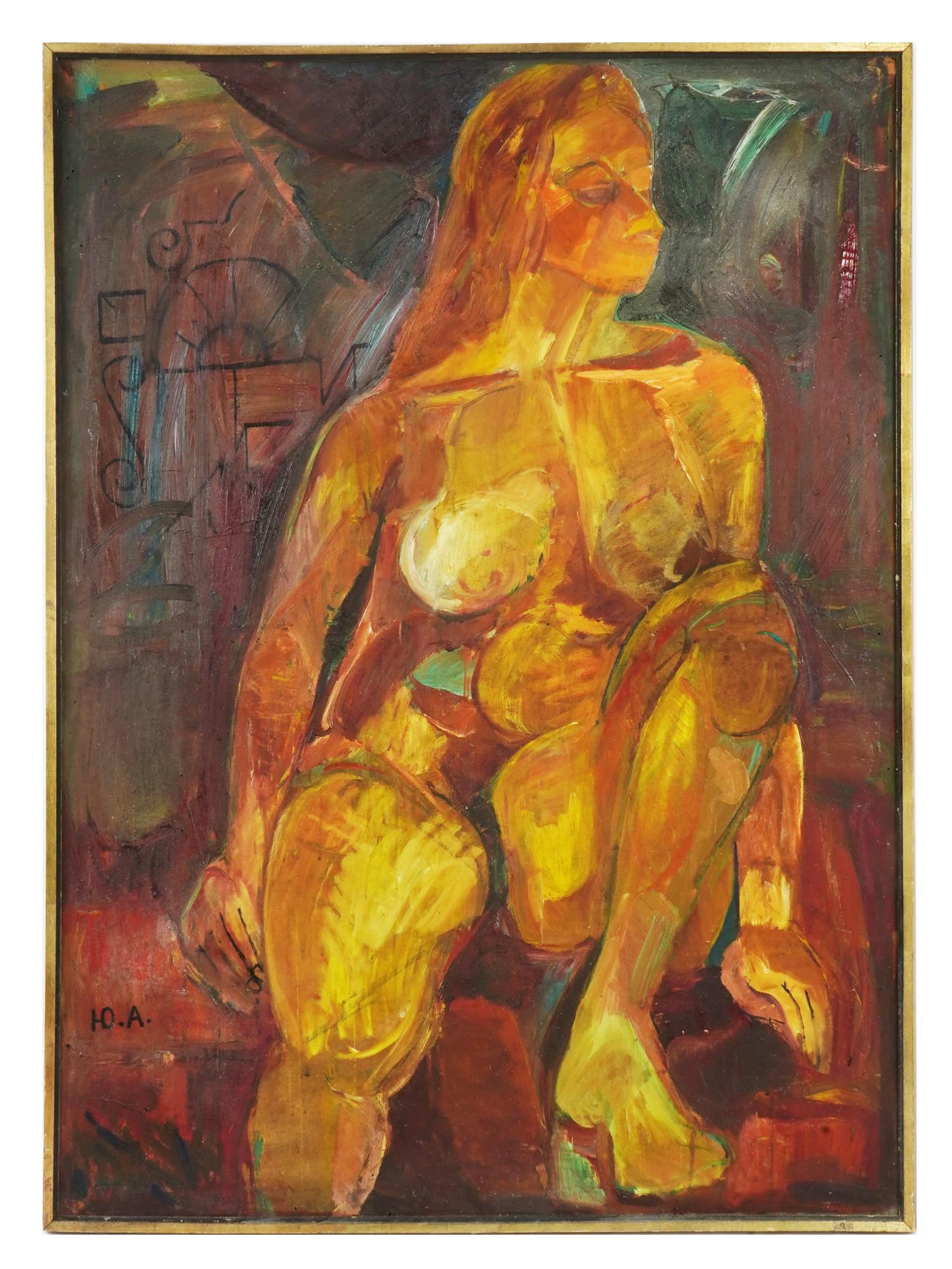 RUSSIAN FEMALE NUDE OIL PAINTING BY YURI ANNENKOV PIC-0