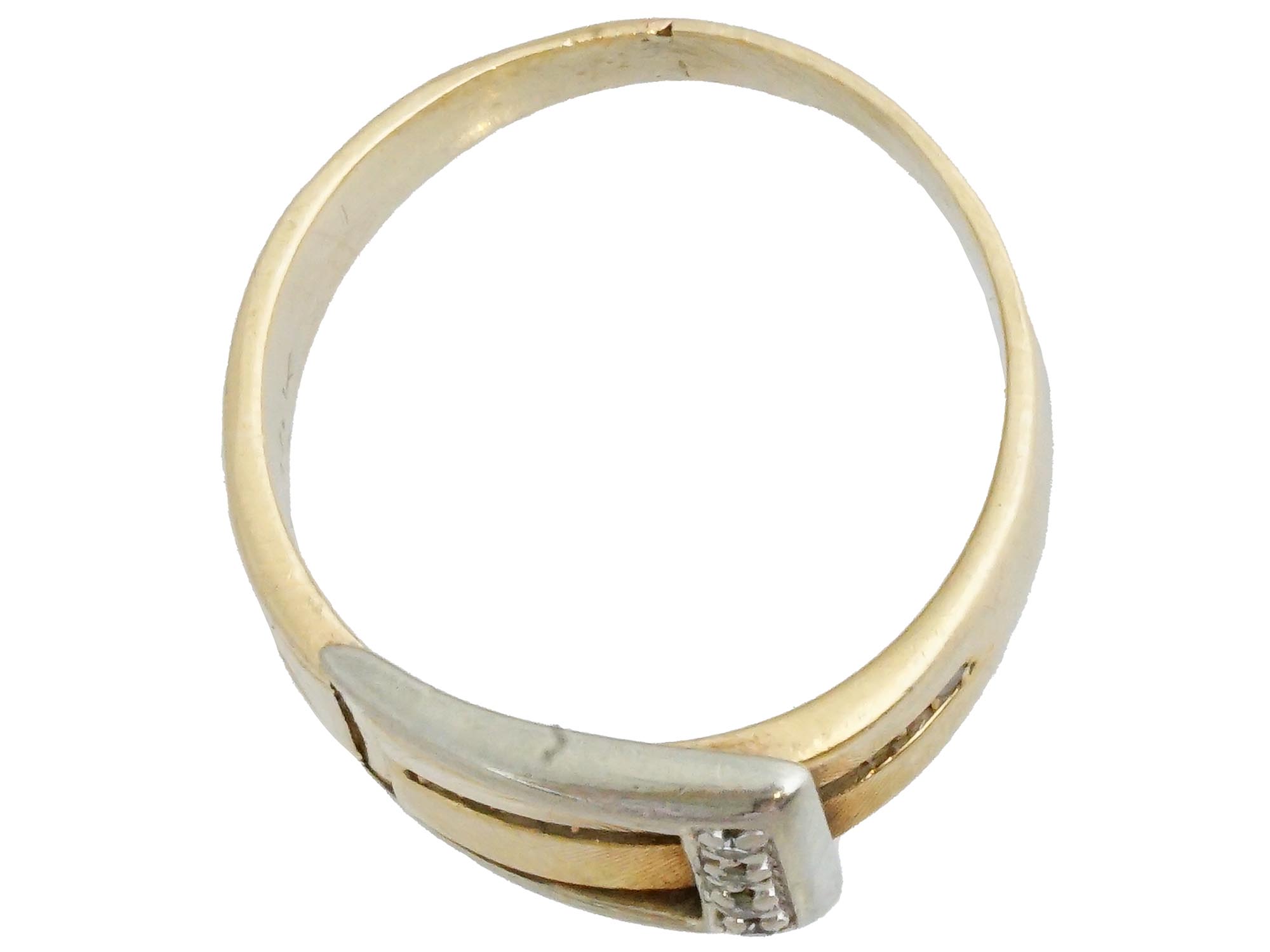 TWO TONE 14K GOLD DIAMOND BAND BELT BUCKLE RING PIC-7