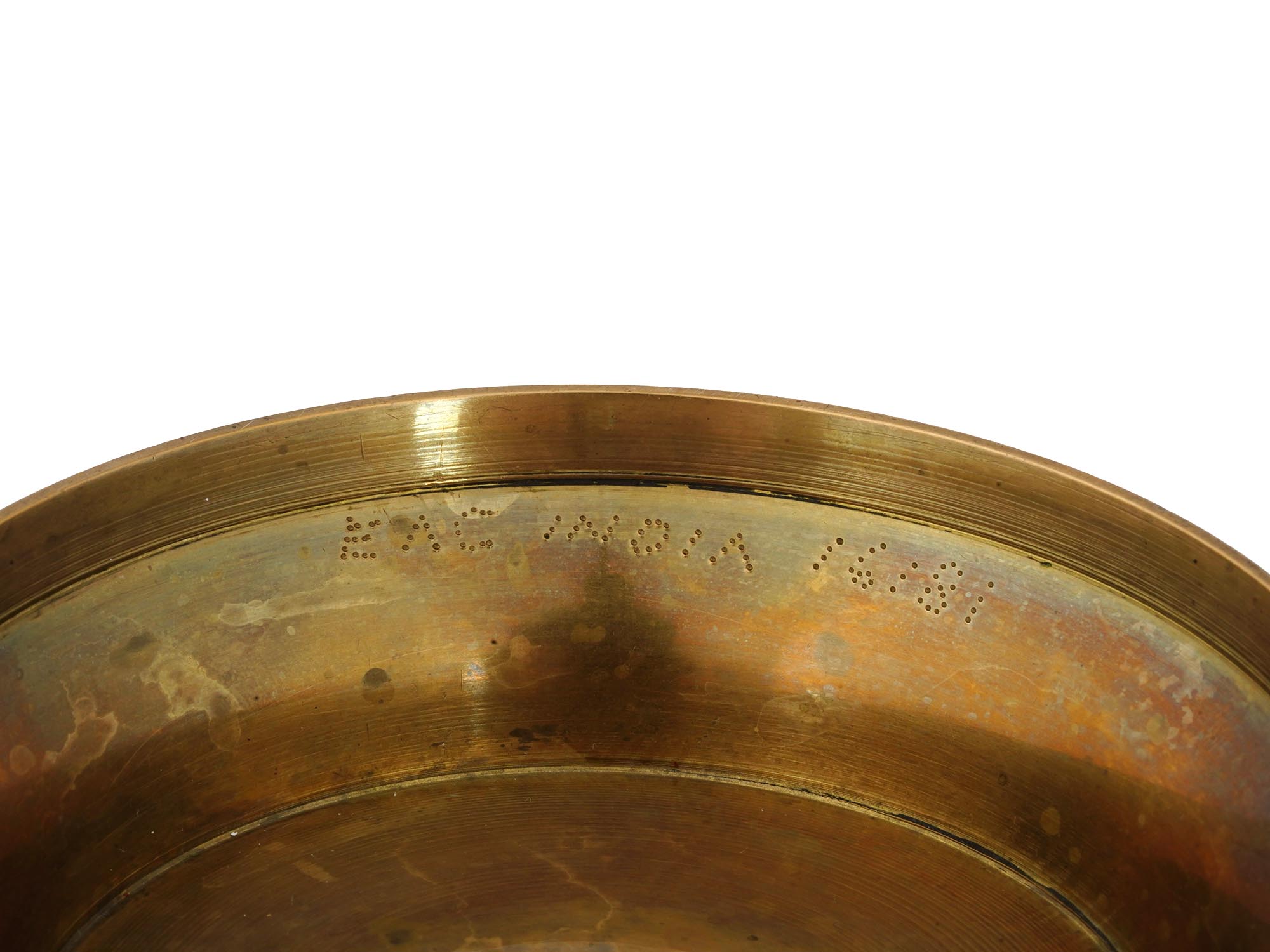 1980S INDIAN GILT BRASS AND ENAMEL CANDY BOWL PIC-5