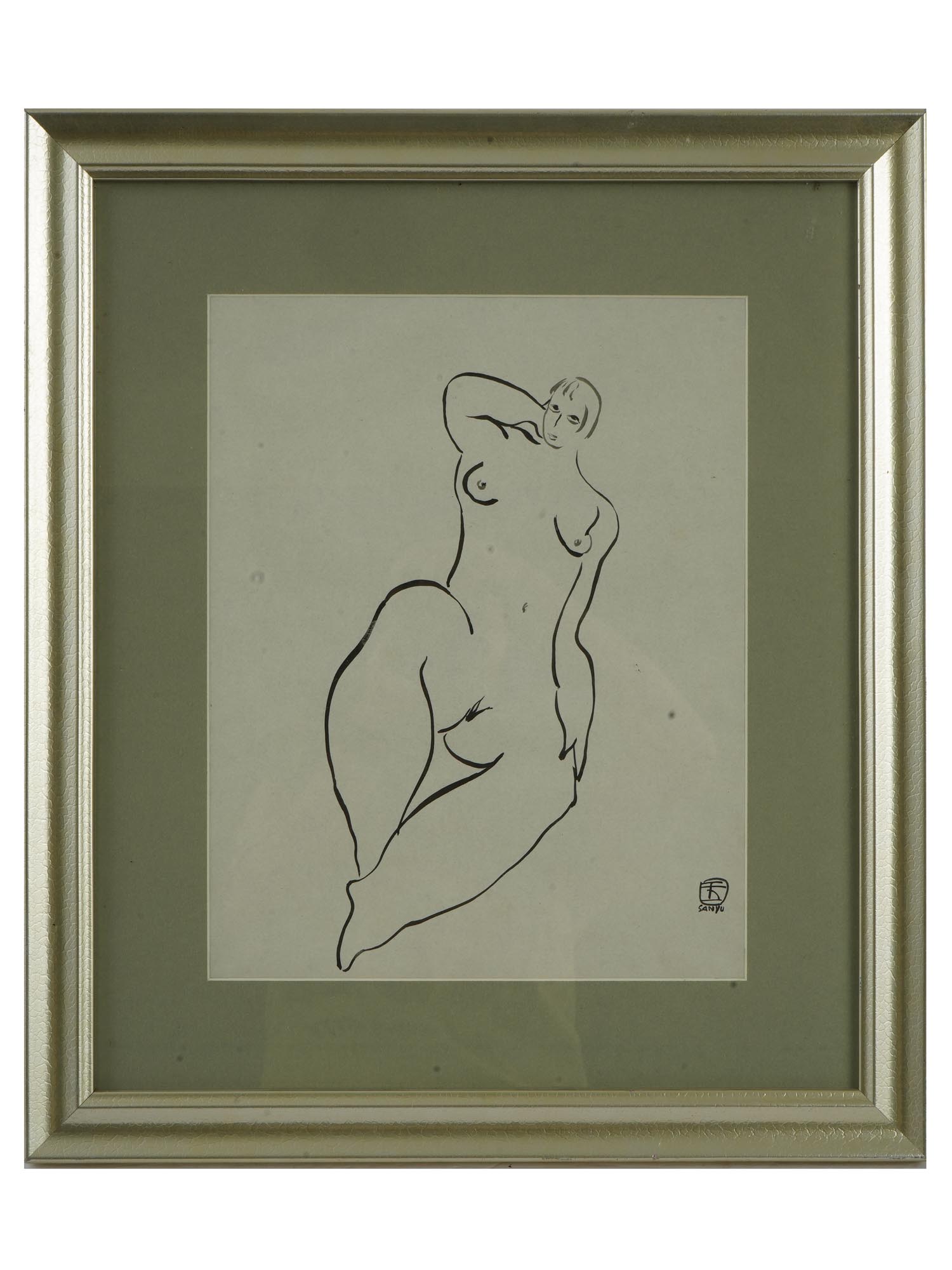 CHINESE FRENCH NUDE PAINTING ATTR TO SANYU CHANG YU PIC-0