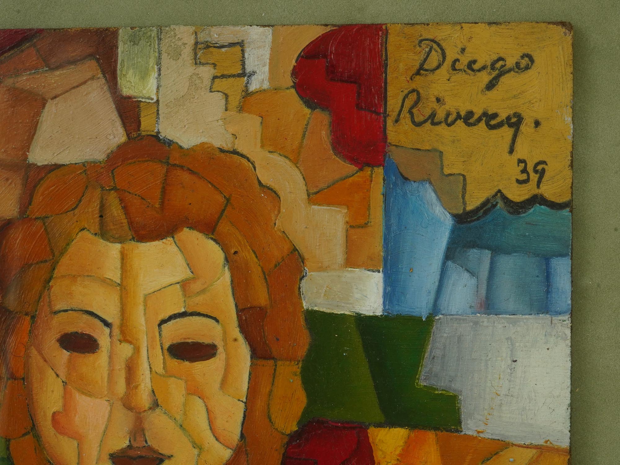 MID CENT MEXICAN OIL PAINTING AFTER DIEGO RIVERA PIC-2