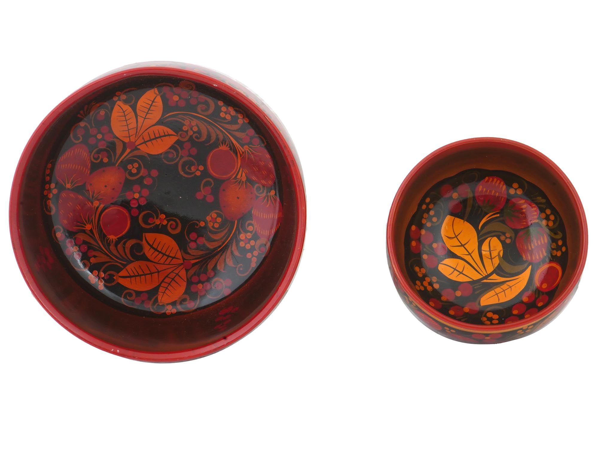 RUSSIAN HAND PAINTED WOODEN KHOKHLOMA TABLEWARE SET PIC-8