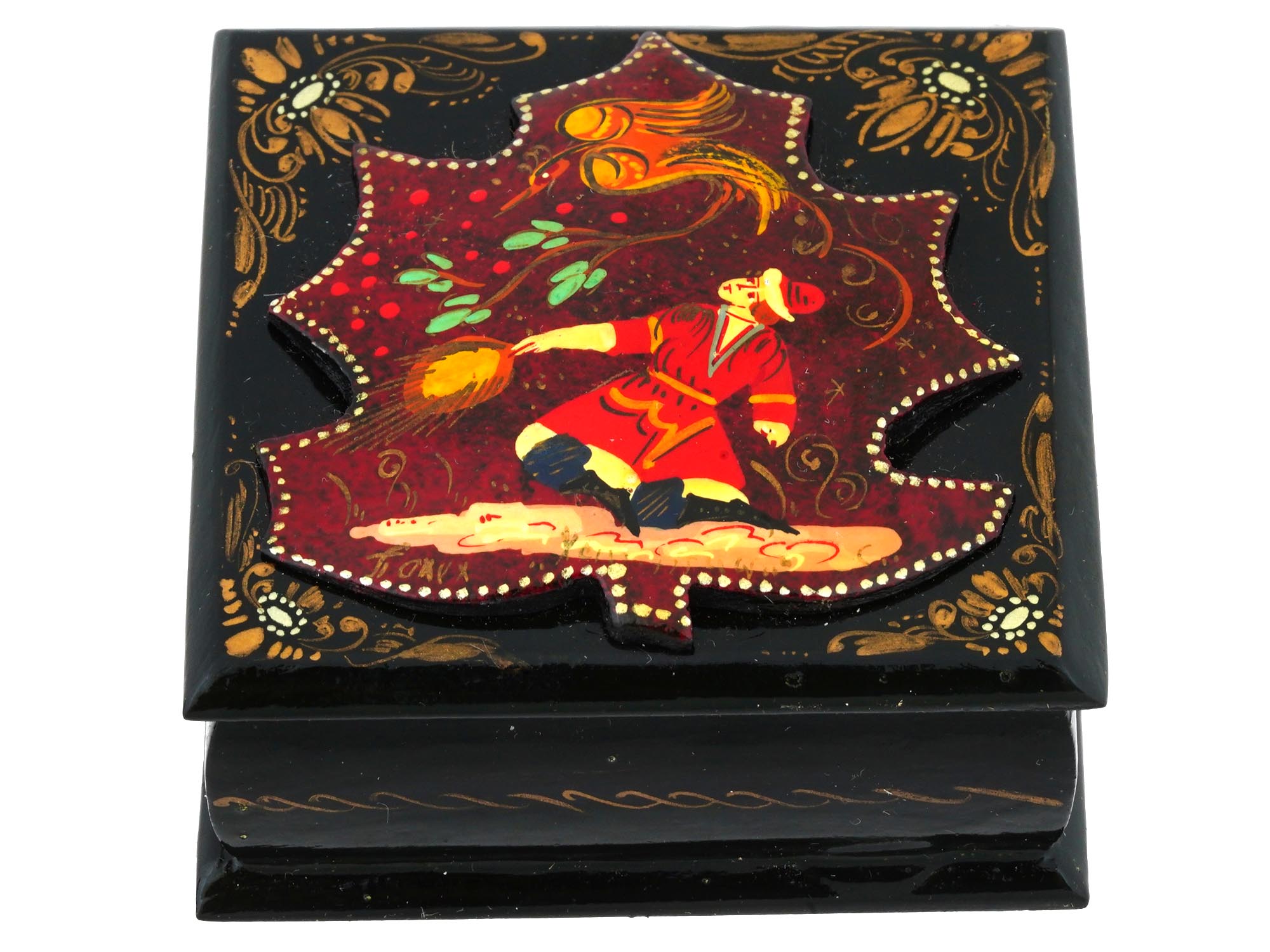 RUSSIAN TRADITIONAL LACQUERED WOODEN TRINKET BOXES PIC-6