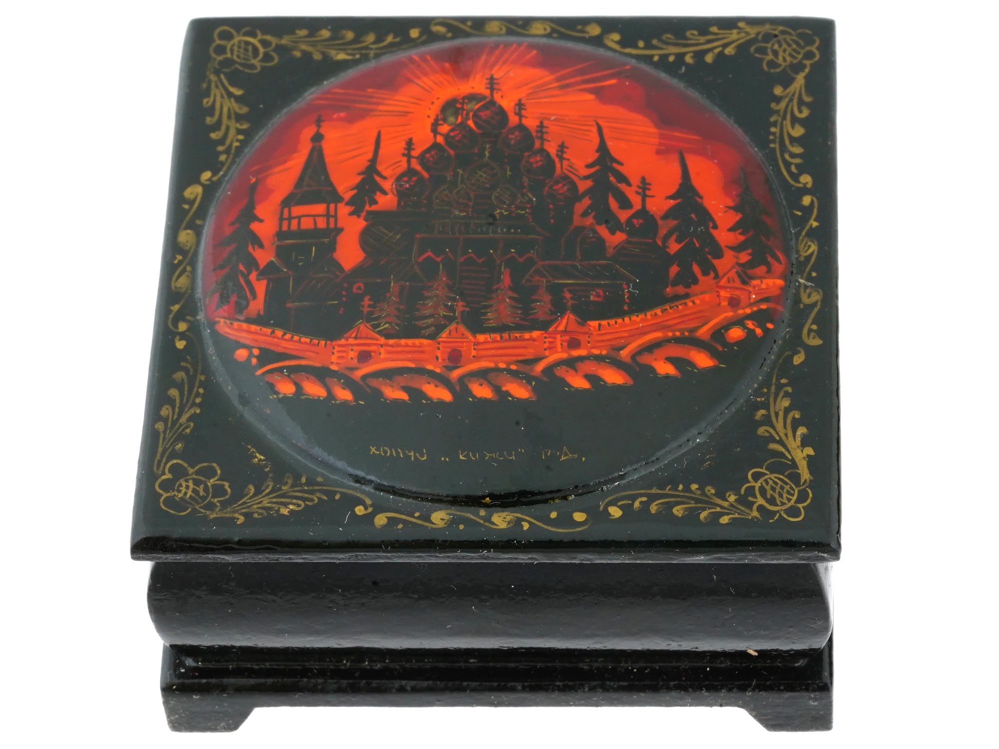 RUSSIAN TRADITIONAL LACQUERED WOODEN TRINKET BOXES PIC-6