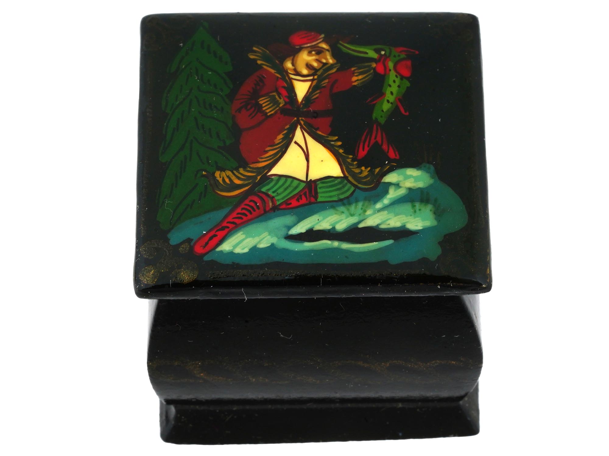 4 RUSSIAN TRADITIONAL HAND PAINTED WOODEN BOXES PIC-5