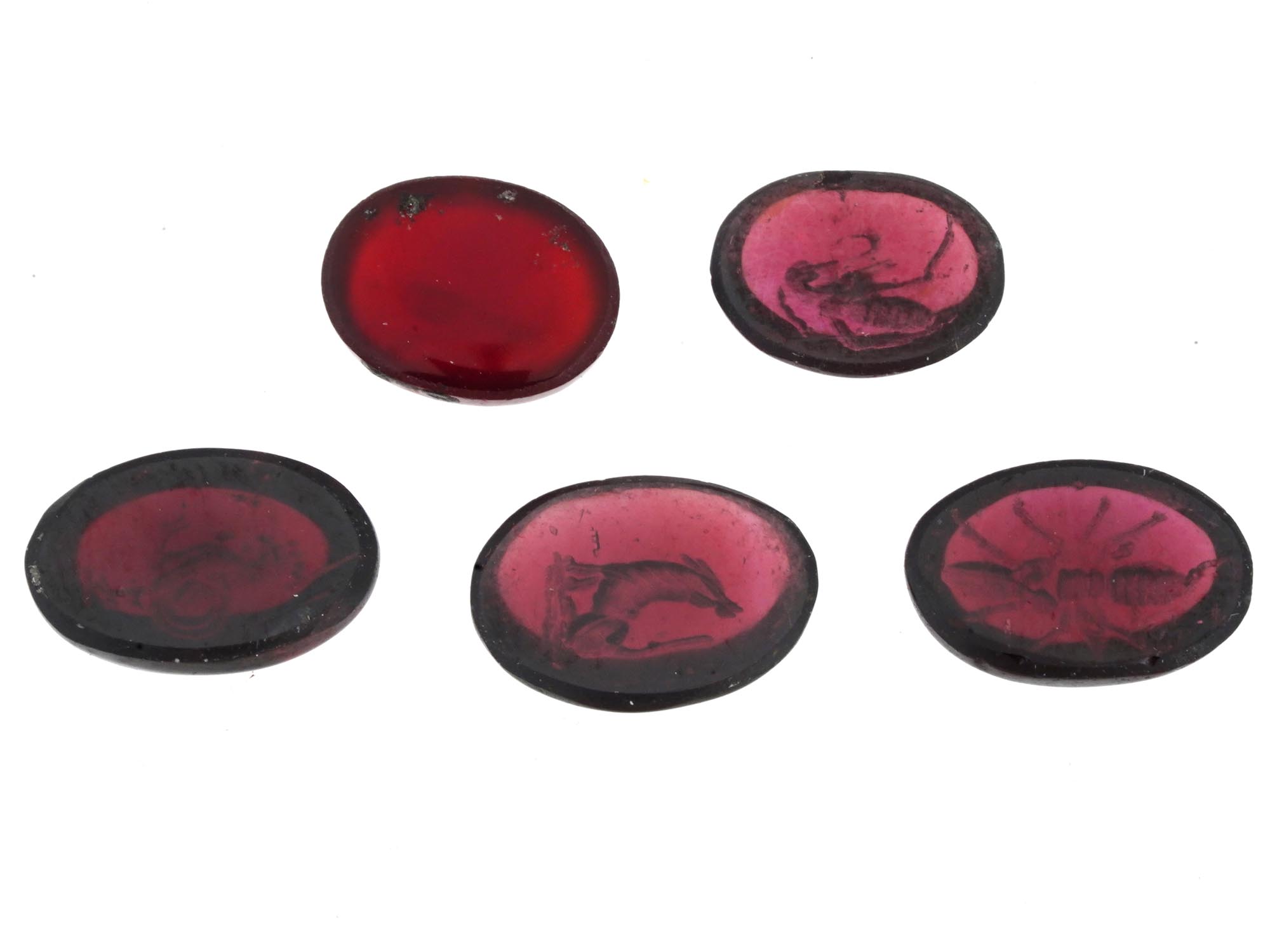 ANTIQUE VICTORIAN ERA GARNET STONE INTAGLIO SEALS PIC-1