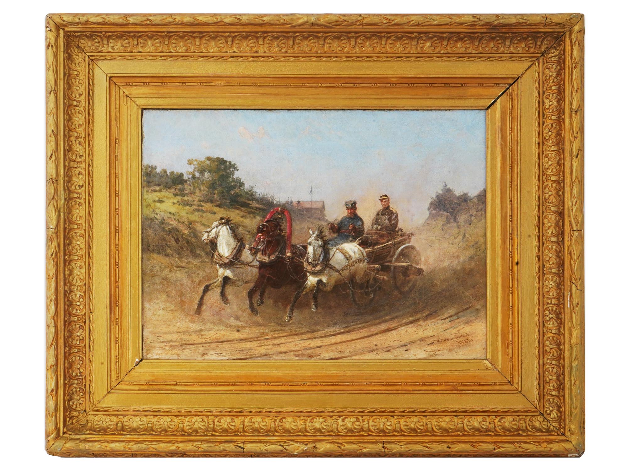 PETR GRUZINSKY ANTIQUE 19TH C RUSSIAN OIL PAINTING PIC-0