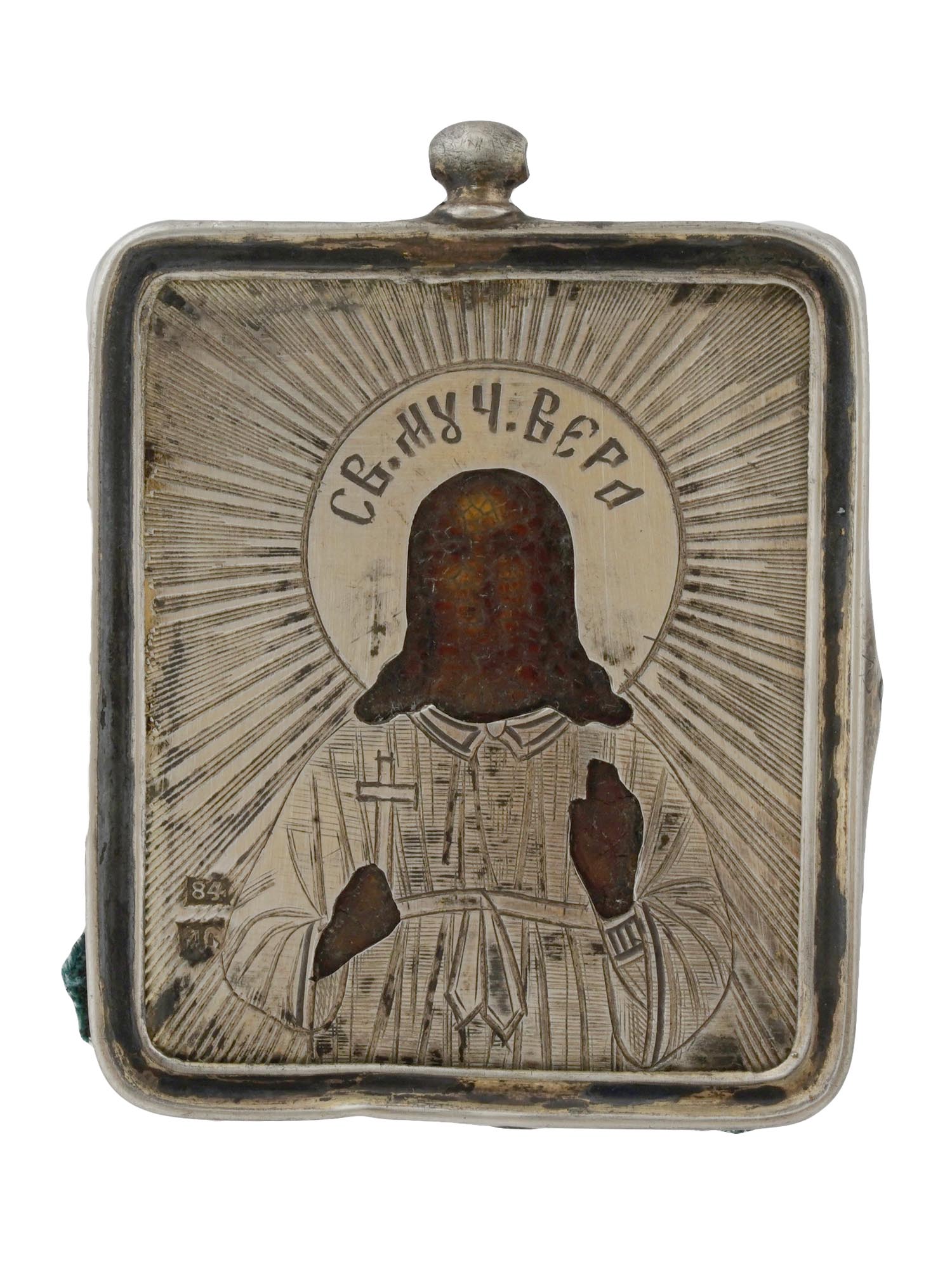 ANTIQUE RUSSIAN ORTHODOX ICON IN 84 SILVER RIZA PIC-2