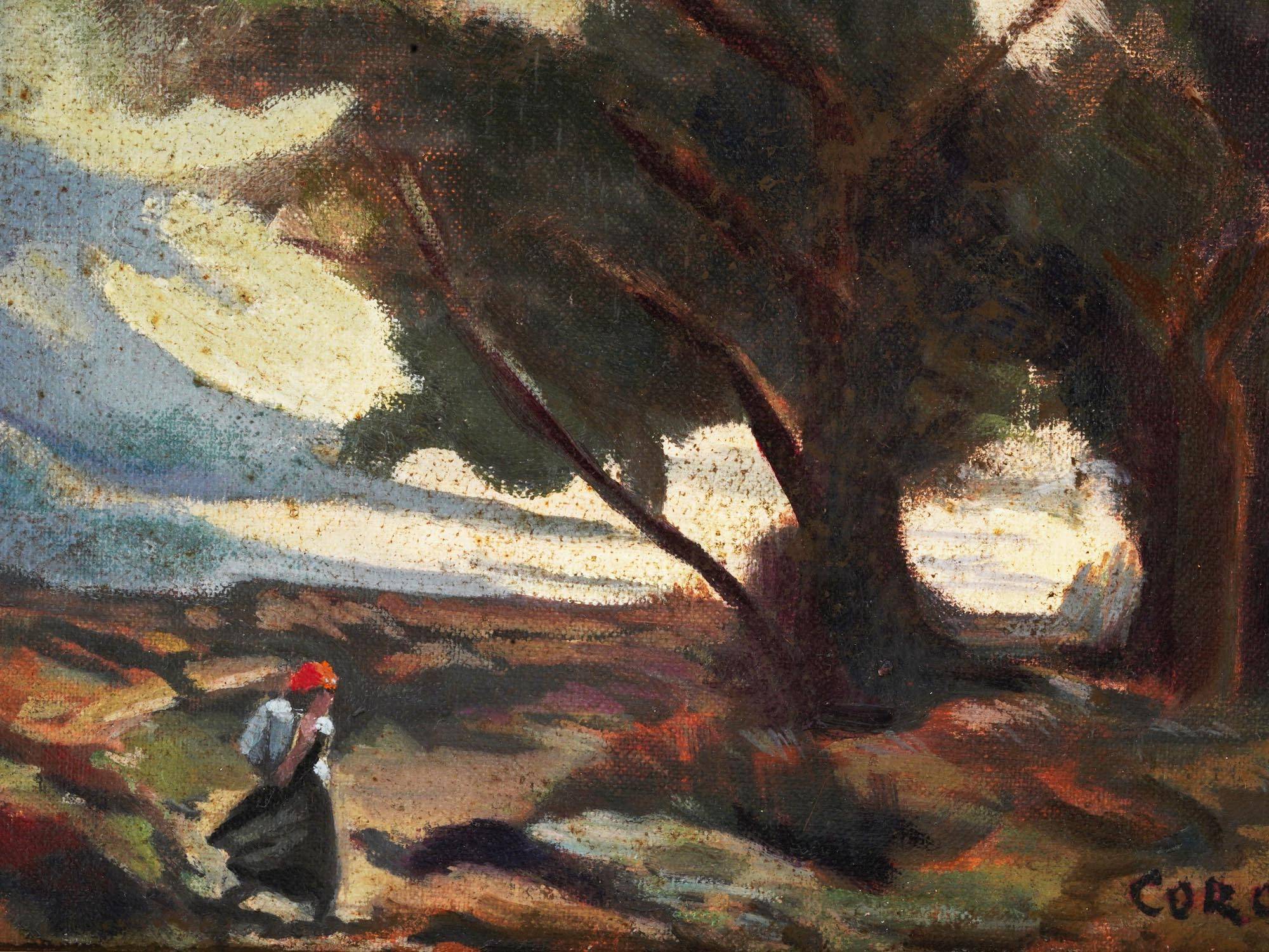 FRENCH LANDSCAPE OIL PAINTING BY CAMILLE COROT PIC-1