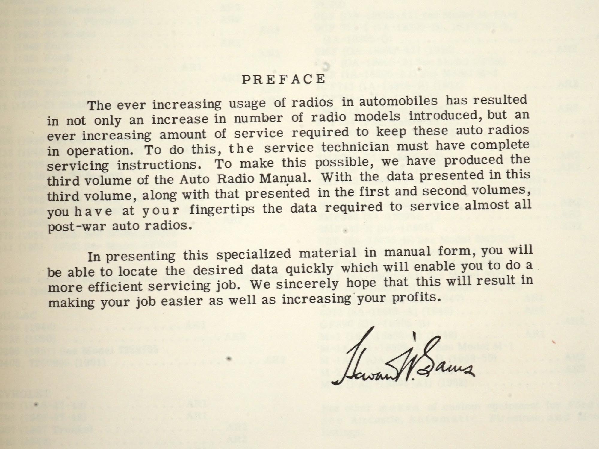 AMERICAN BOOK AUTO RADIO SERVICE DATA MANUAL 1953 PIC-7