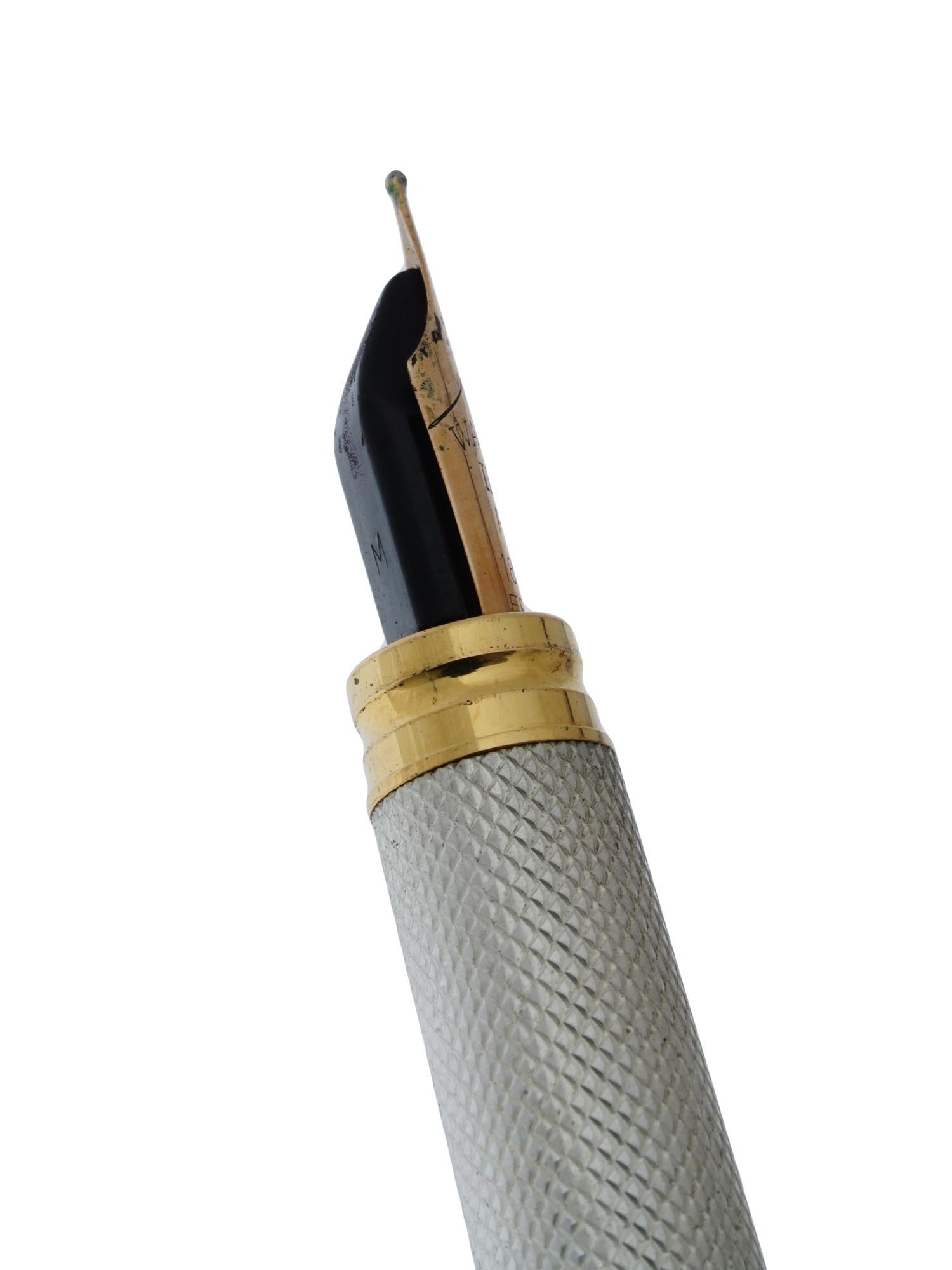 WATERMAN IDEAL 18K GOLD SILVER FOUNTAIN PEN IOB PIC-4