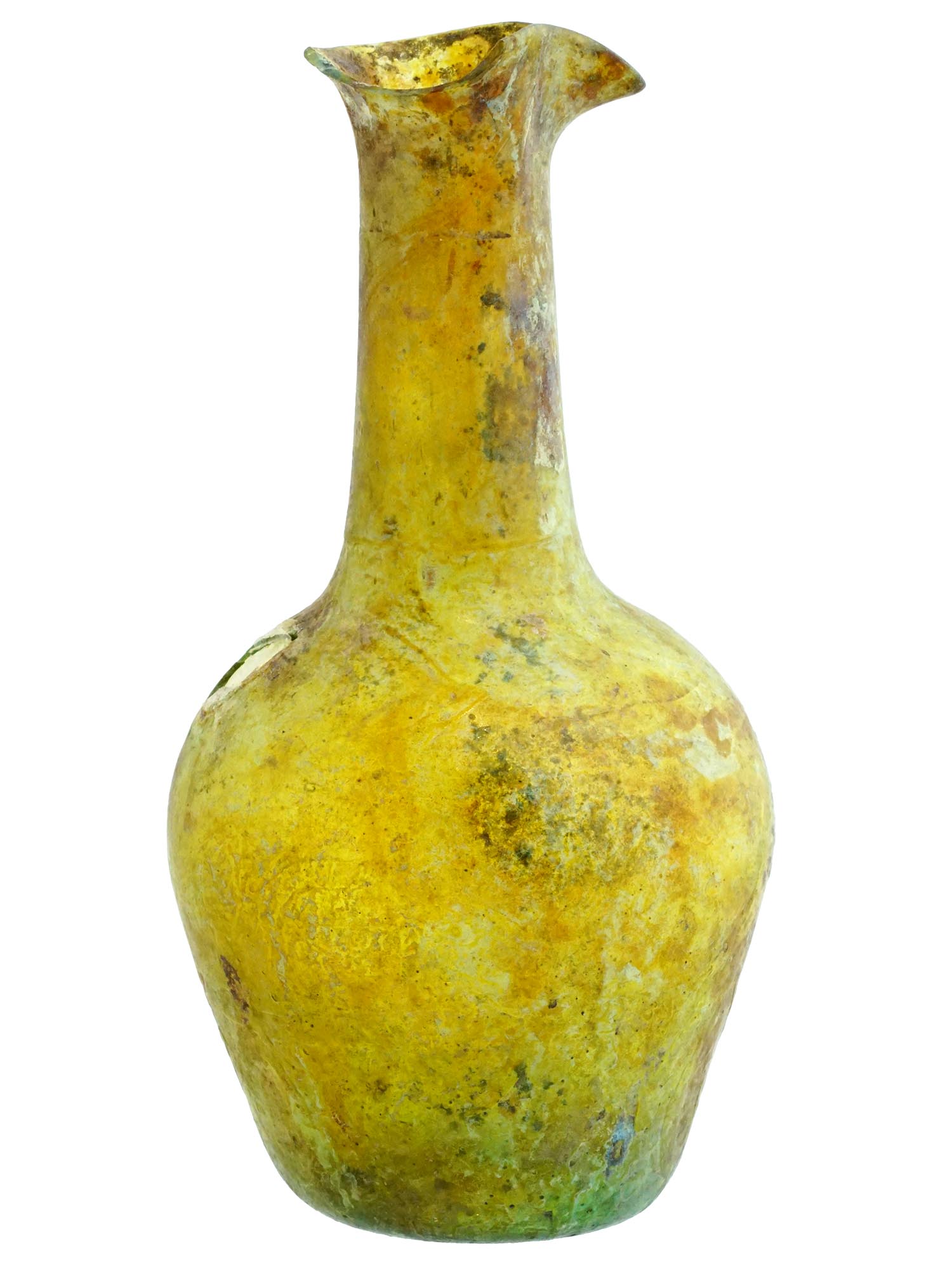 ANCIENT ROMAN GLASS PERFUME BOTTLE 1ST CENTURY BC PIC-2