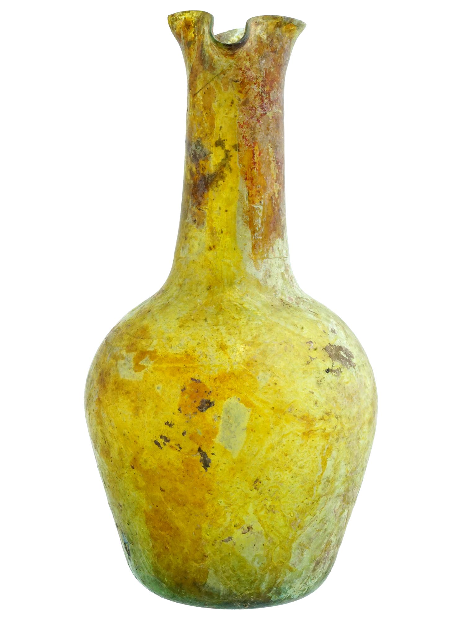 ANCIENT ROMAN GLASS PERFUME BOTTLE 1ST CENTURY BC PIC-3