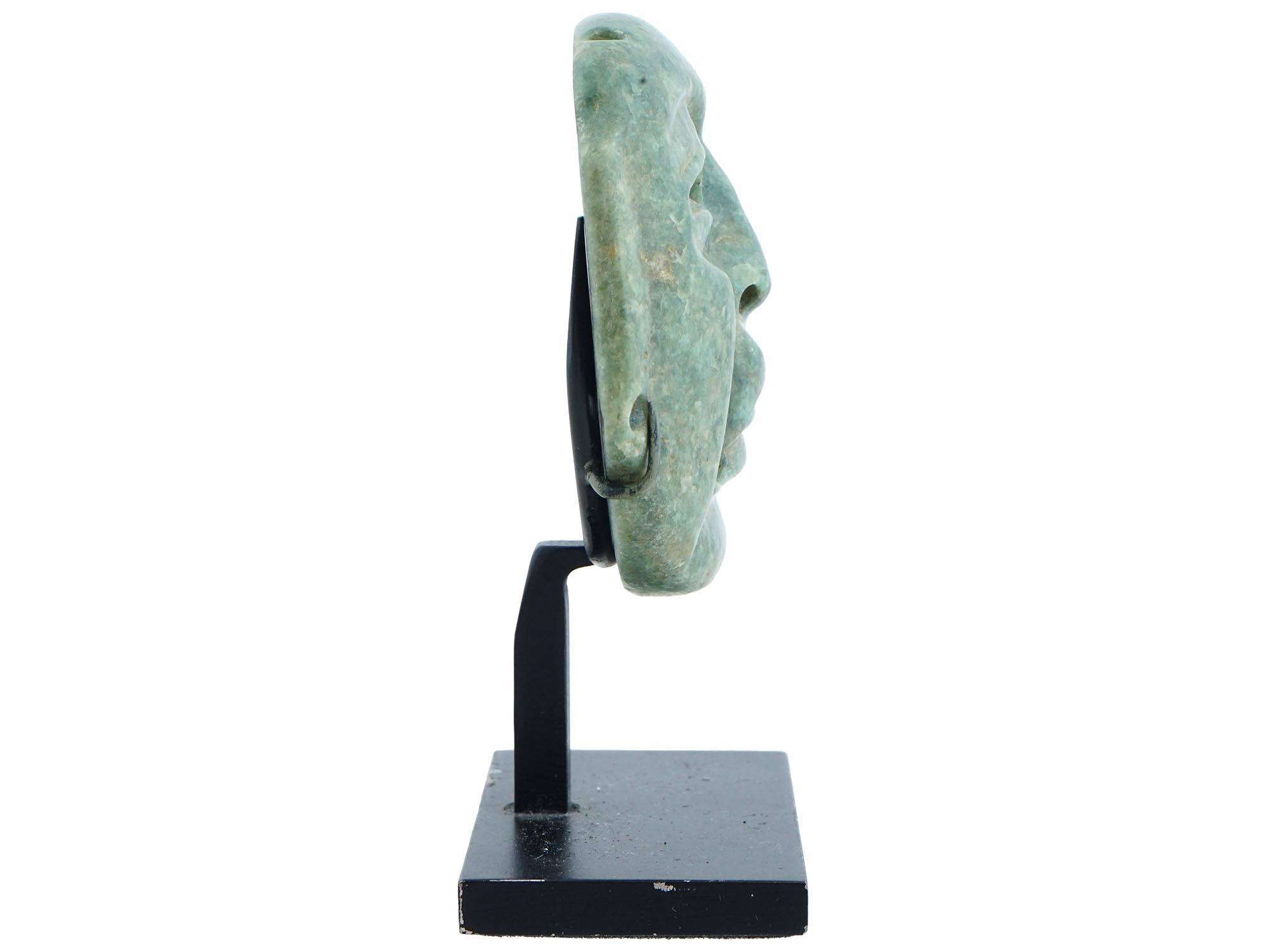 ANCIENT PRE COLUMBIAN AMERICA JADE OLMEC MASK PIC-4