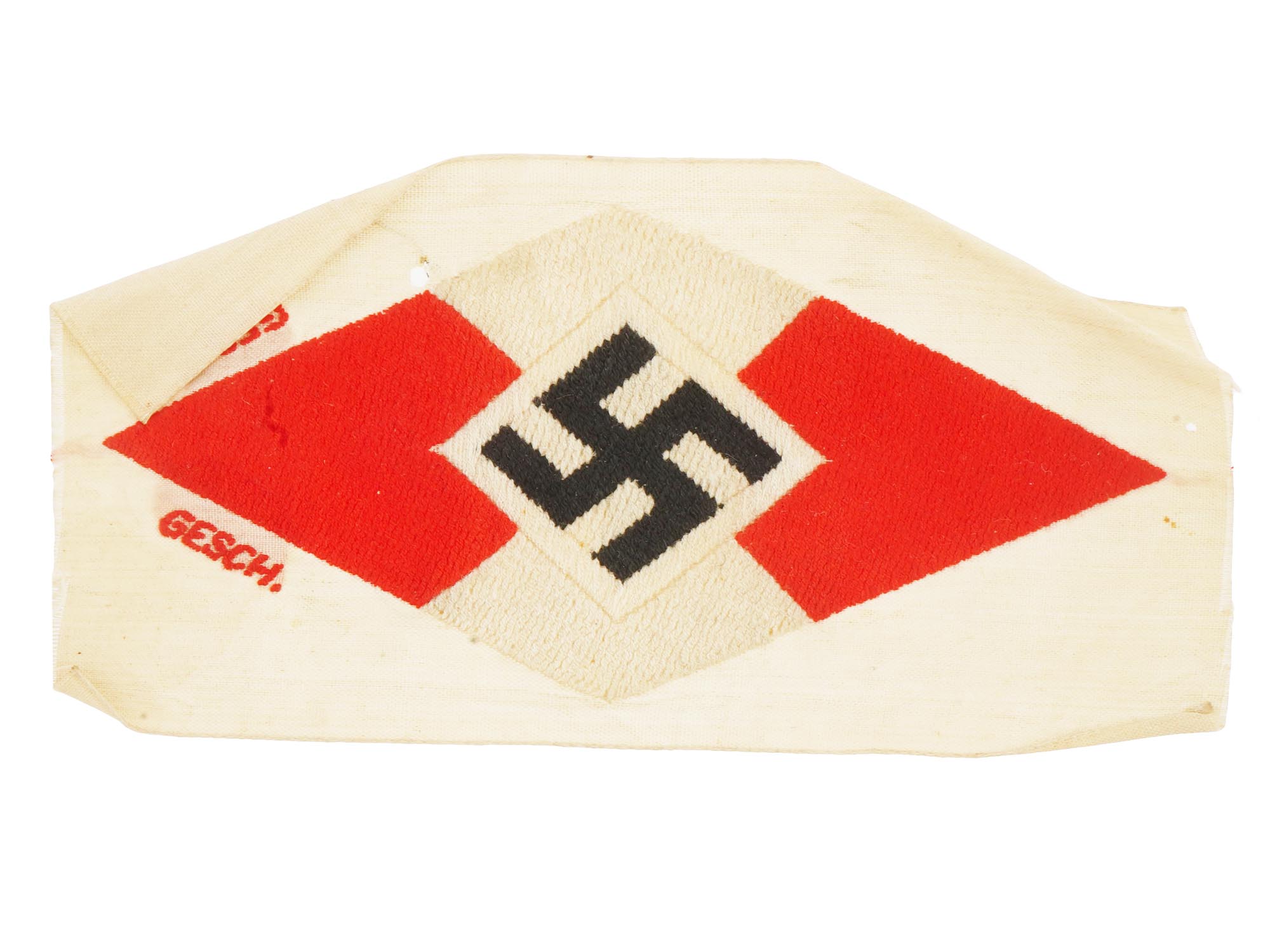 WWII NAZI GERMAN HITLER YOUTH EMBROIDERED PATCH PIC-0