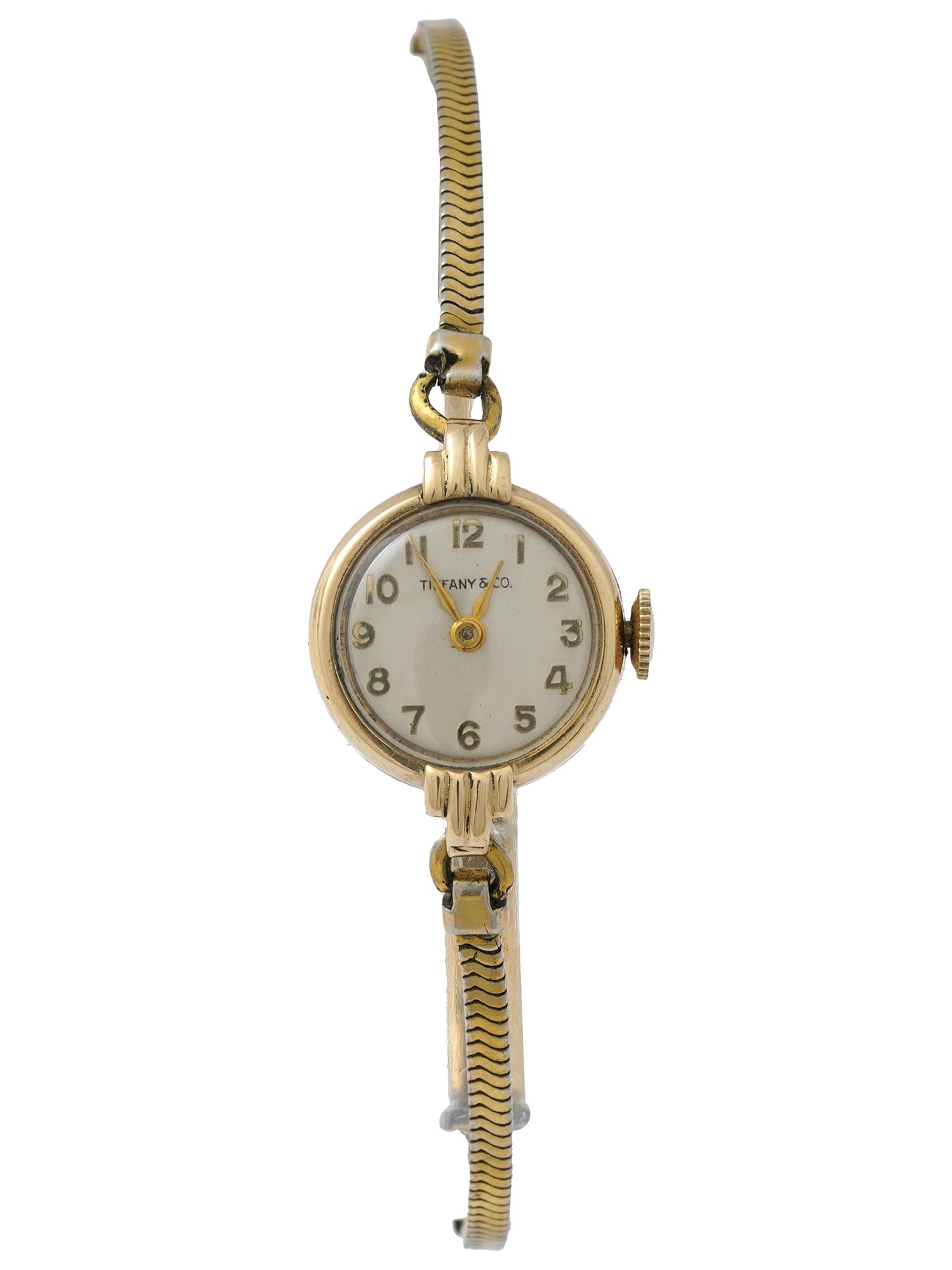 VINTAGE TIFFANY AND CO 14K GOLD WOMENS WRISTWATCH PIC-1