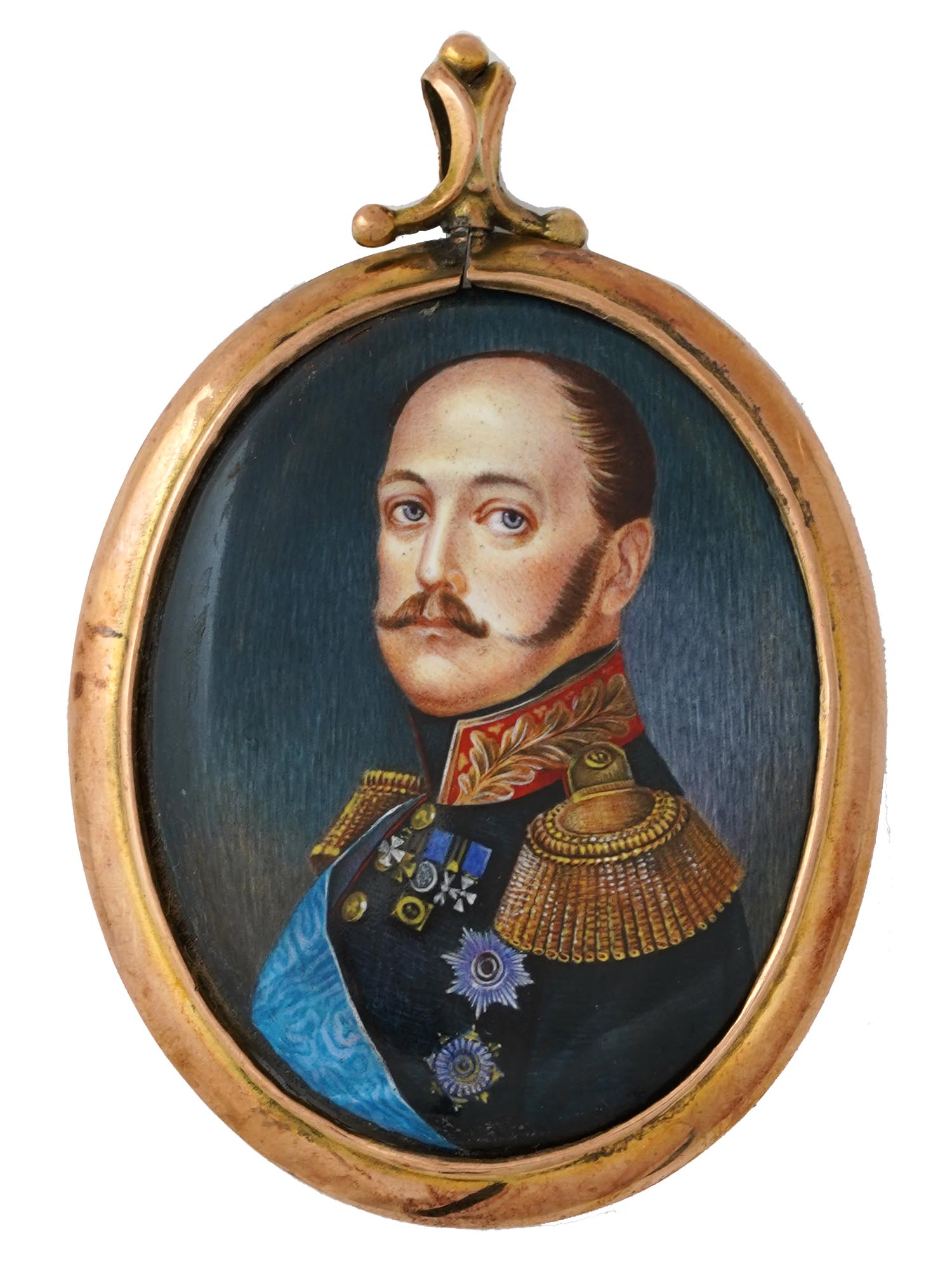 ANTIQUE RUSSIAN MINIATURE PORTRAIT OF NICHOLAS I PIC-1