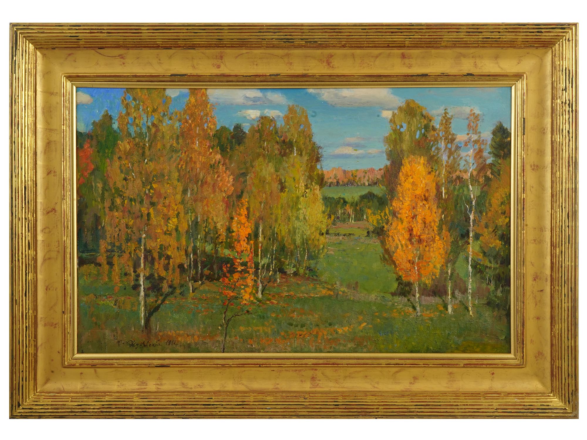 RUSSIAN PAINTING BY STANISLAV ZHUKOVSKY GOLDEN AUTUMN PIC-0