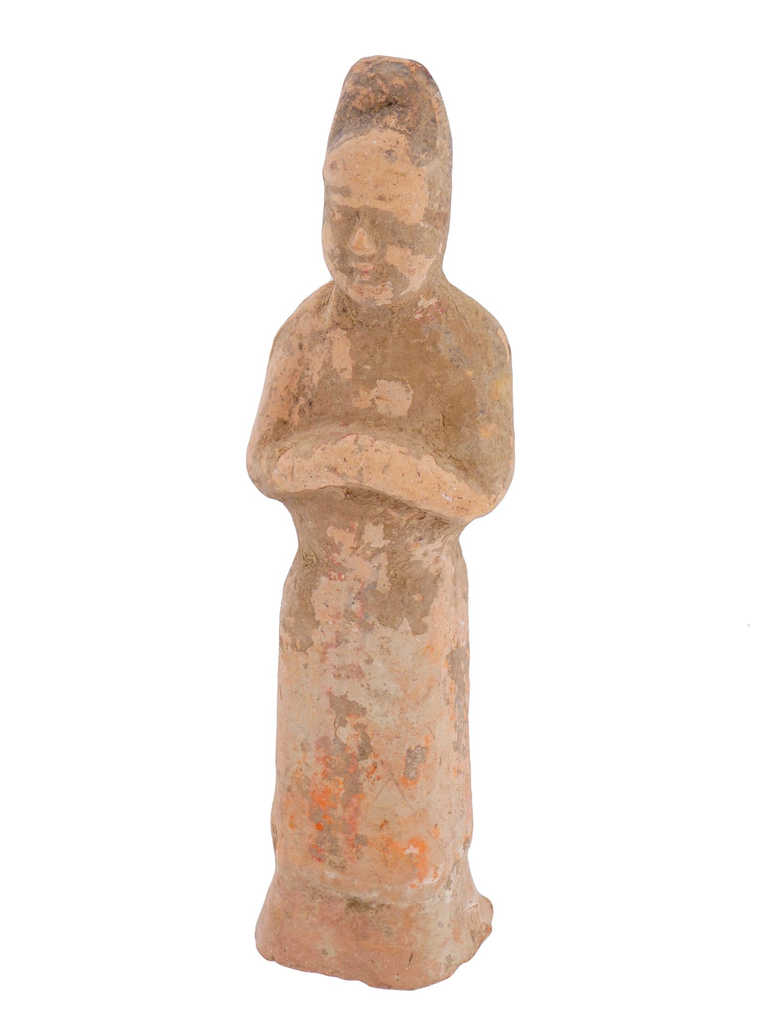 CHINESE HAN DYNASTY STYLE FEMALE POTTERY FIGURINE PIC-0