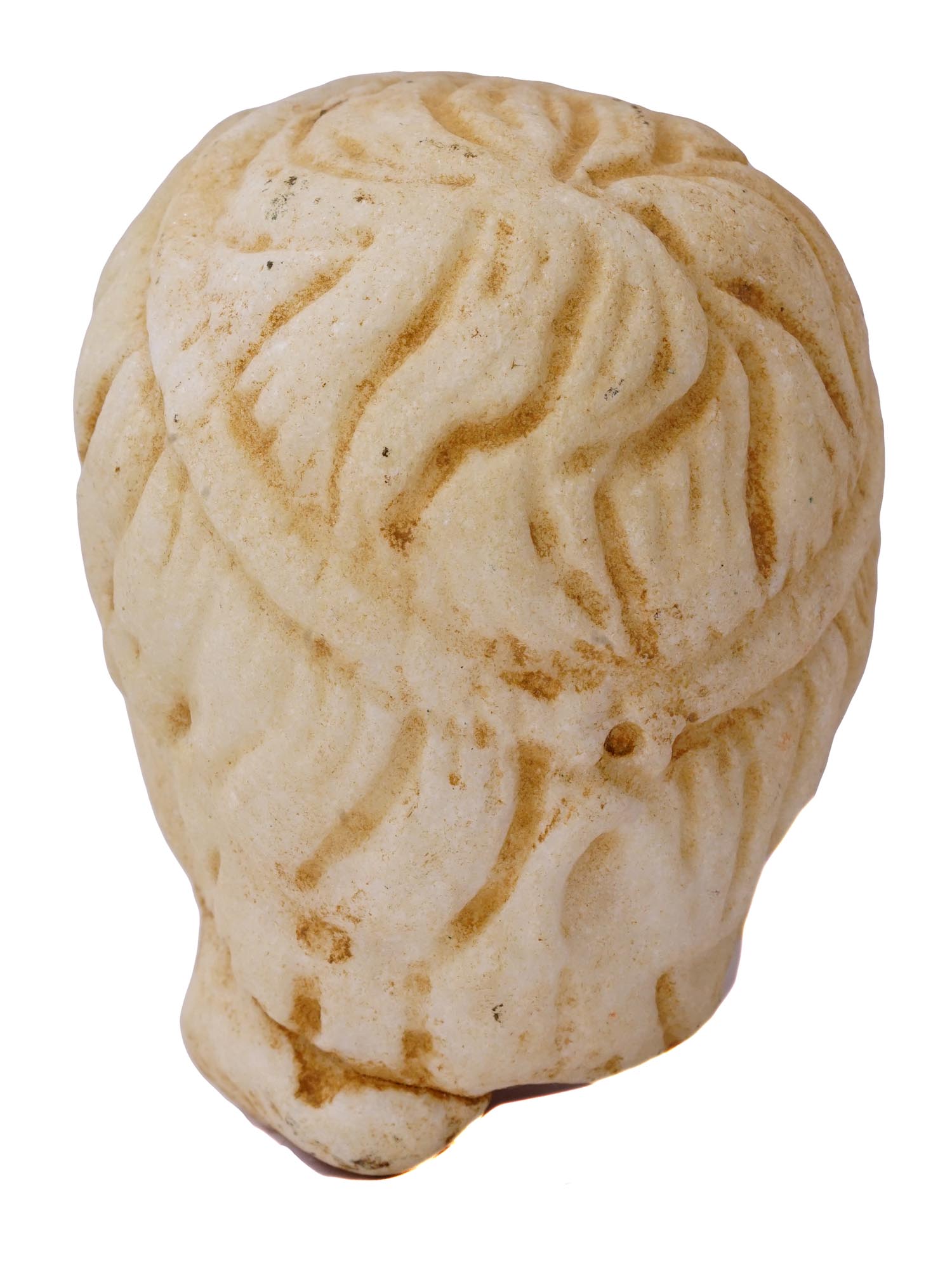 ROMAN CARVED MARBLE HEAD WITH FINE DETAILING PIC-2