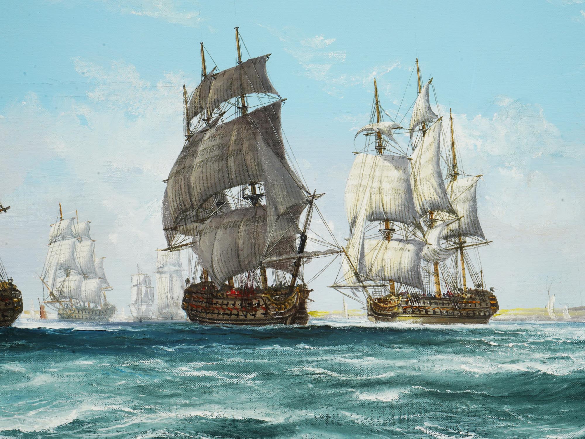 BRITISH MARINE OIL PAINTING BY JOHN BENTHAM DINSDALE PIC-1