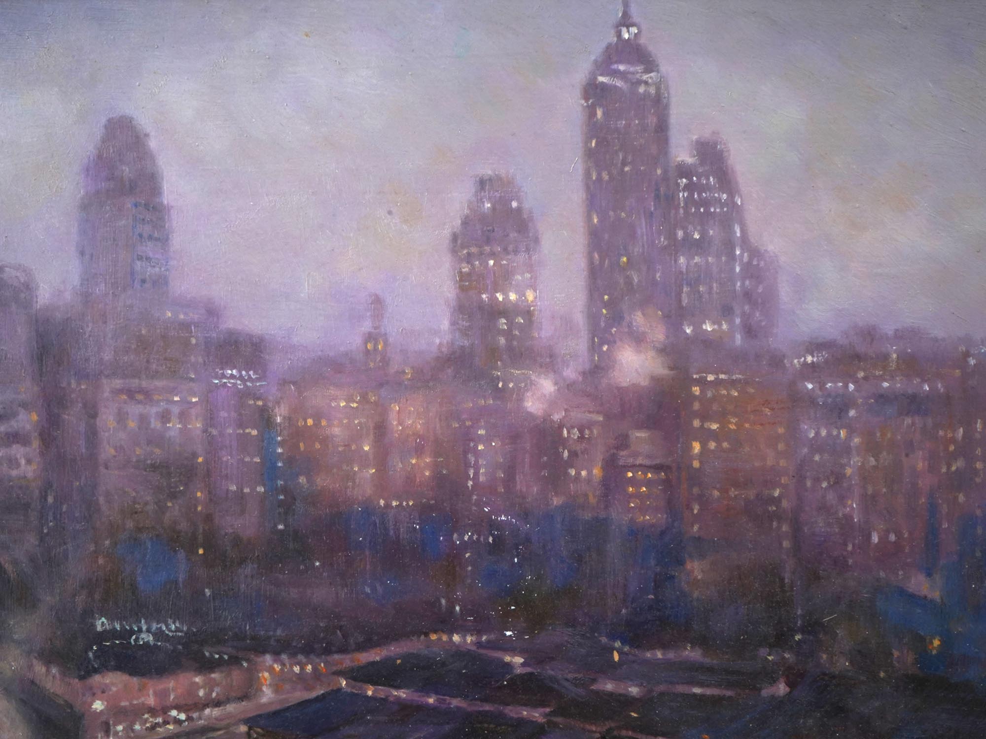 AMERICAN J ALDEN WEIR SCHOOL NEW YORK OIL PAINTING PIC-1