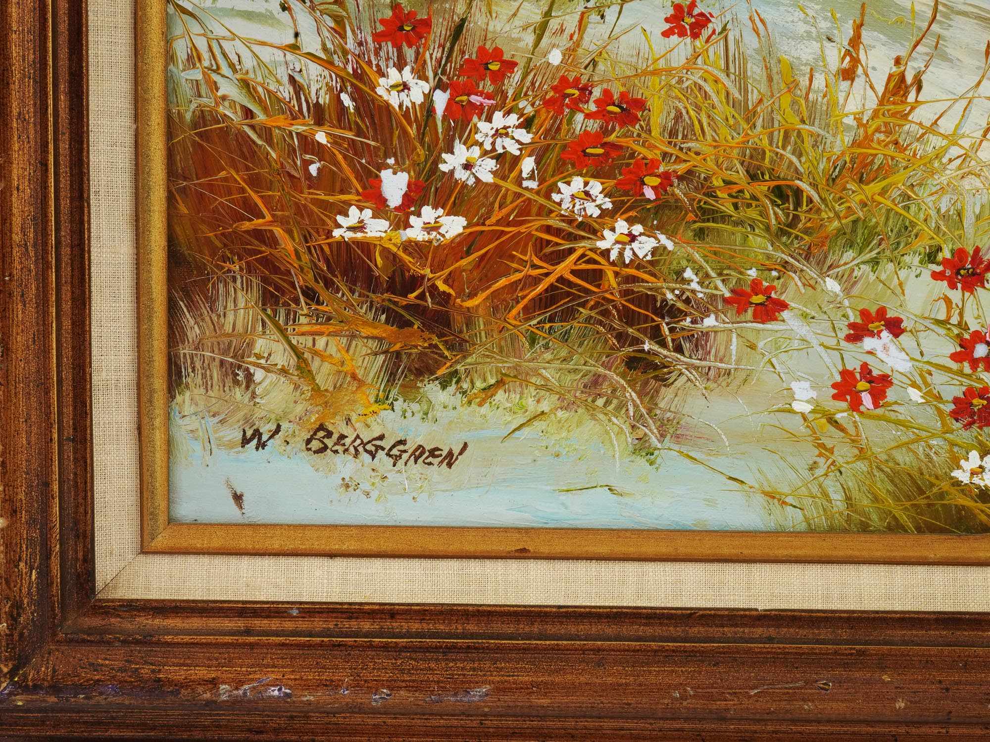 VINTAGE AMERICAN W BERGGREN LANDSCAPE PAINTING PIC-2