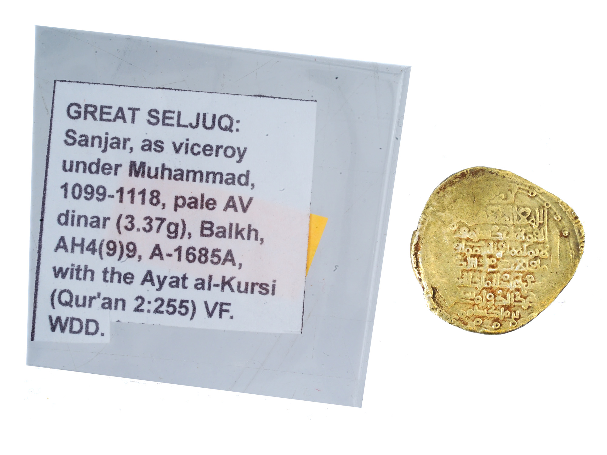 ANTIQUE ISLAMIC SELJUK SANJAR MUHAMMAD DINAR COIN PIC-0