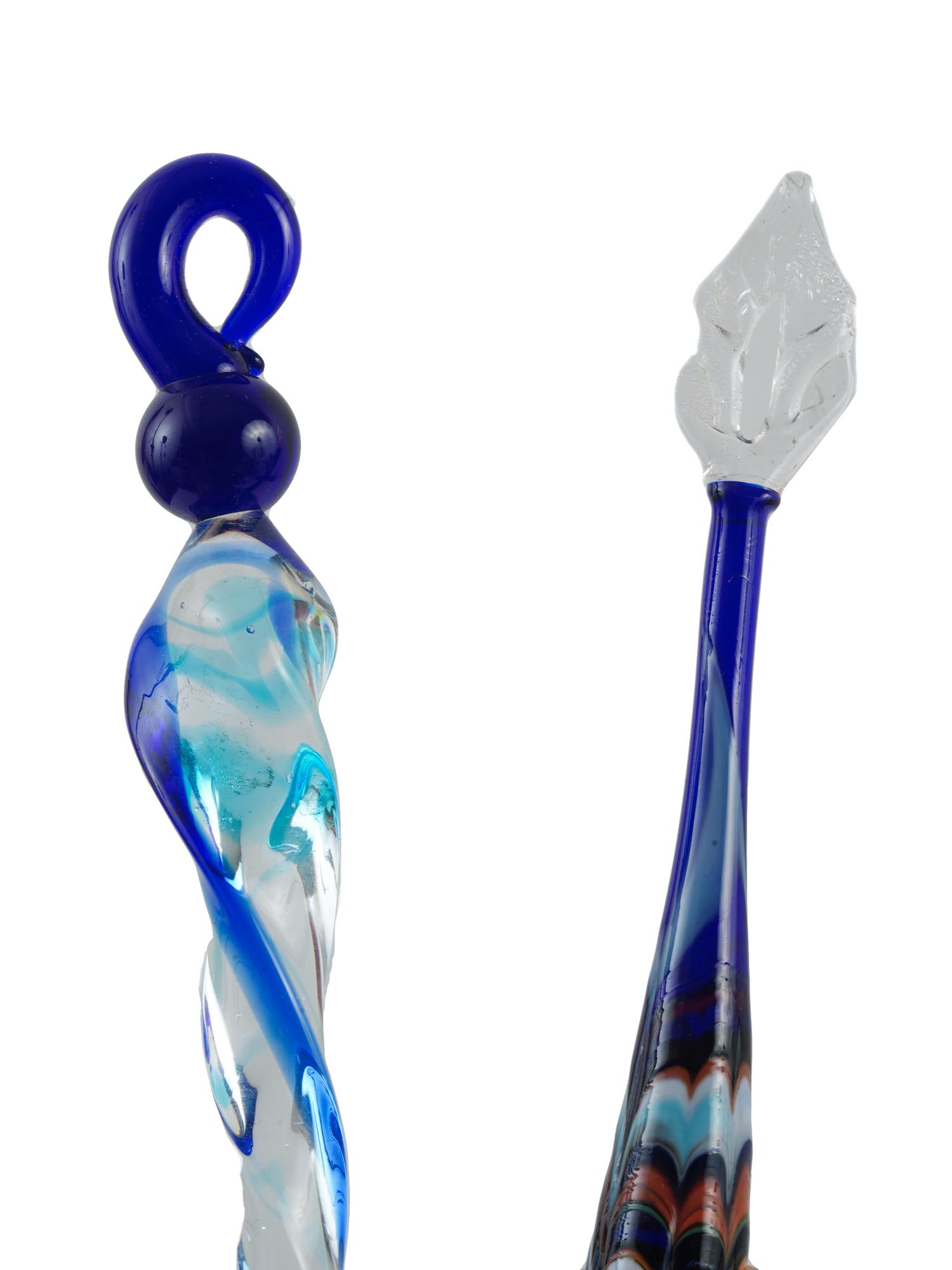 TWO ITALIAN JUDAICA MURANO GLASS TORAH POINTERS PIC-3