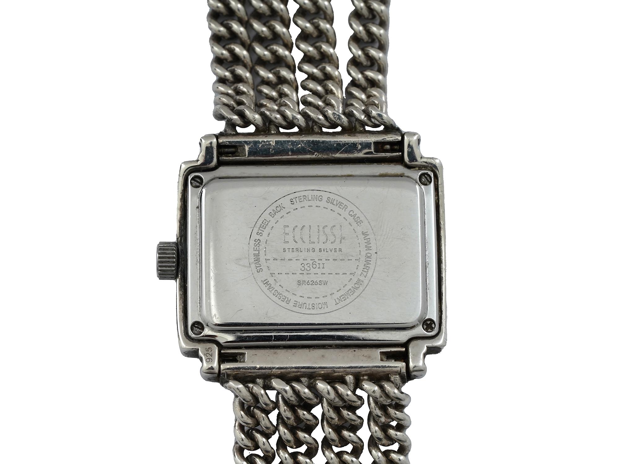 VINTAGE ECCLISSI ART DECO STERLING SILVER WATCH PIC-4