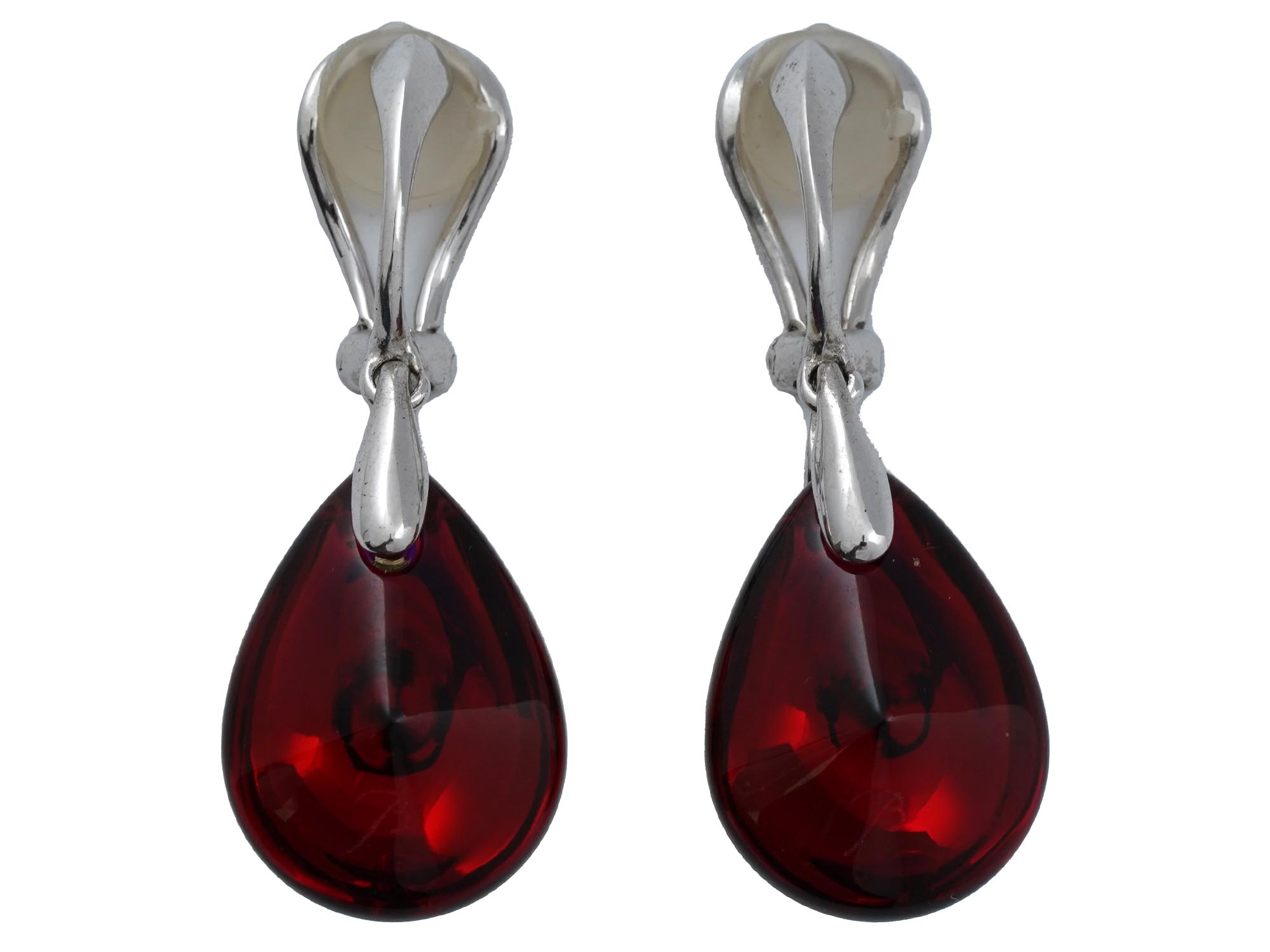 BACCARAT PSYDELIC STERLING CRYSTAL CLIP ON EARRINGS PIC-0