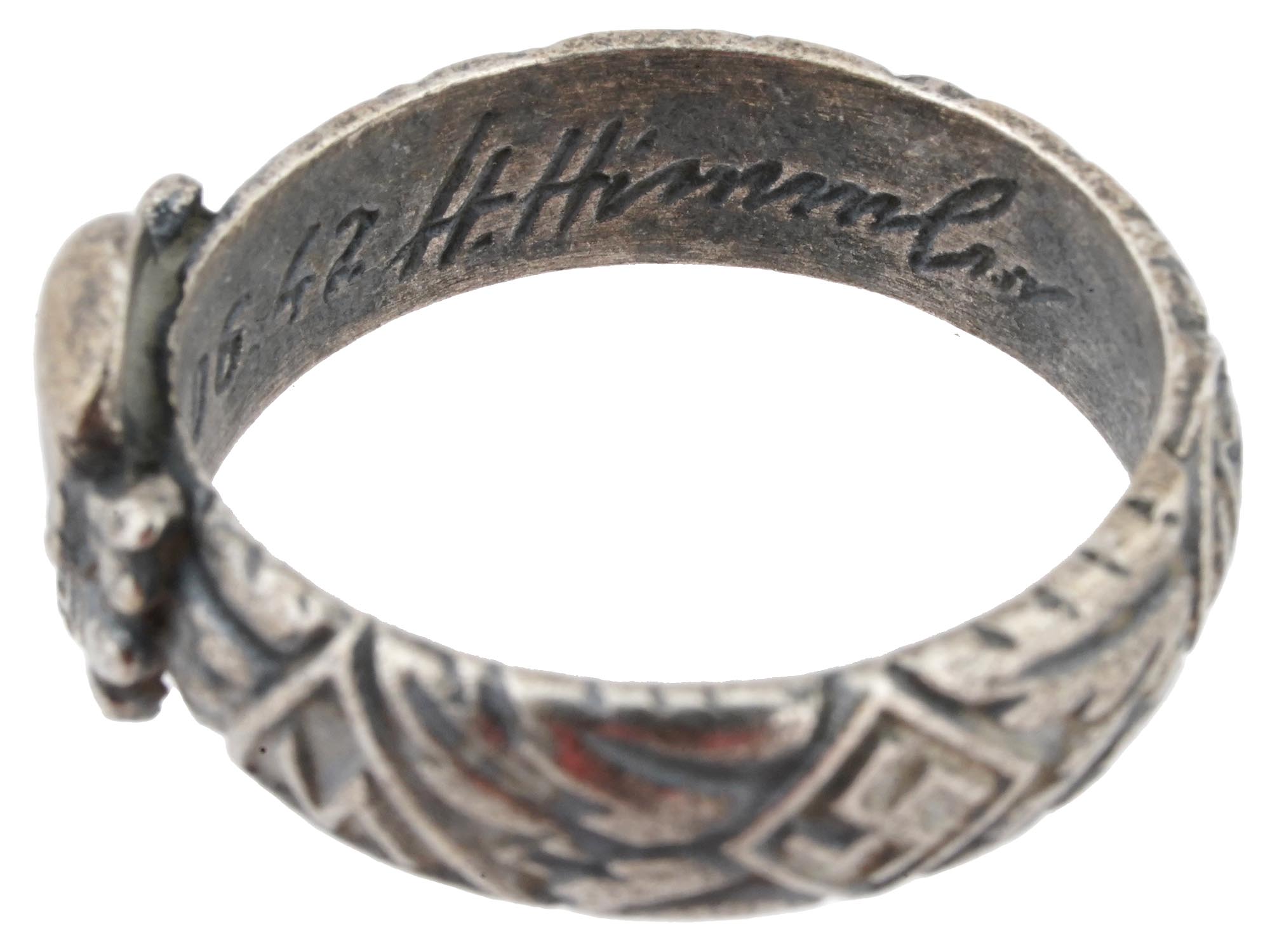 GERMAN WWII TYPE SS HONOR SILVER RING PIC-6
