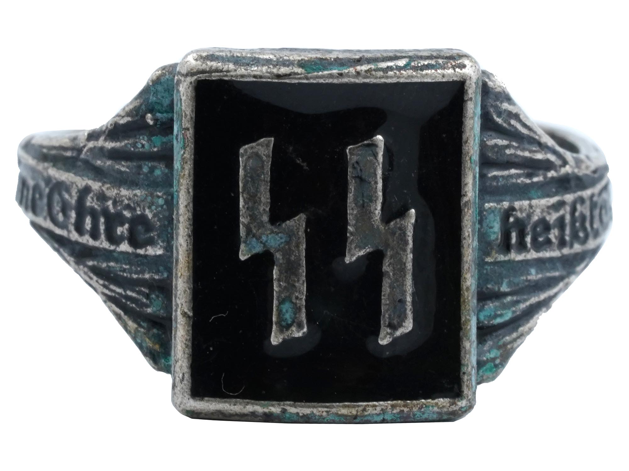 GERMAN WWII TYPE WAFFEN SS RUNES SILVER RING PIC-0