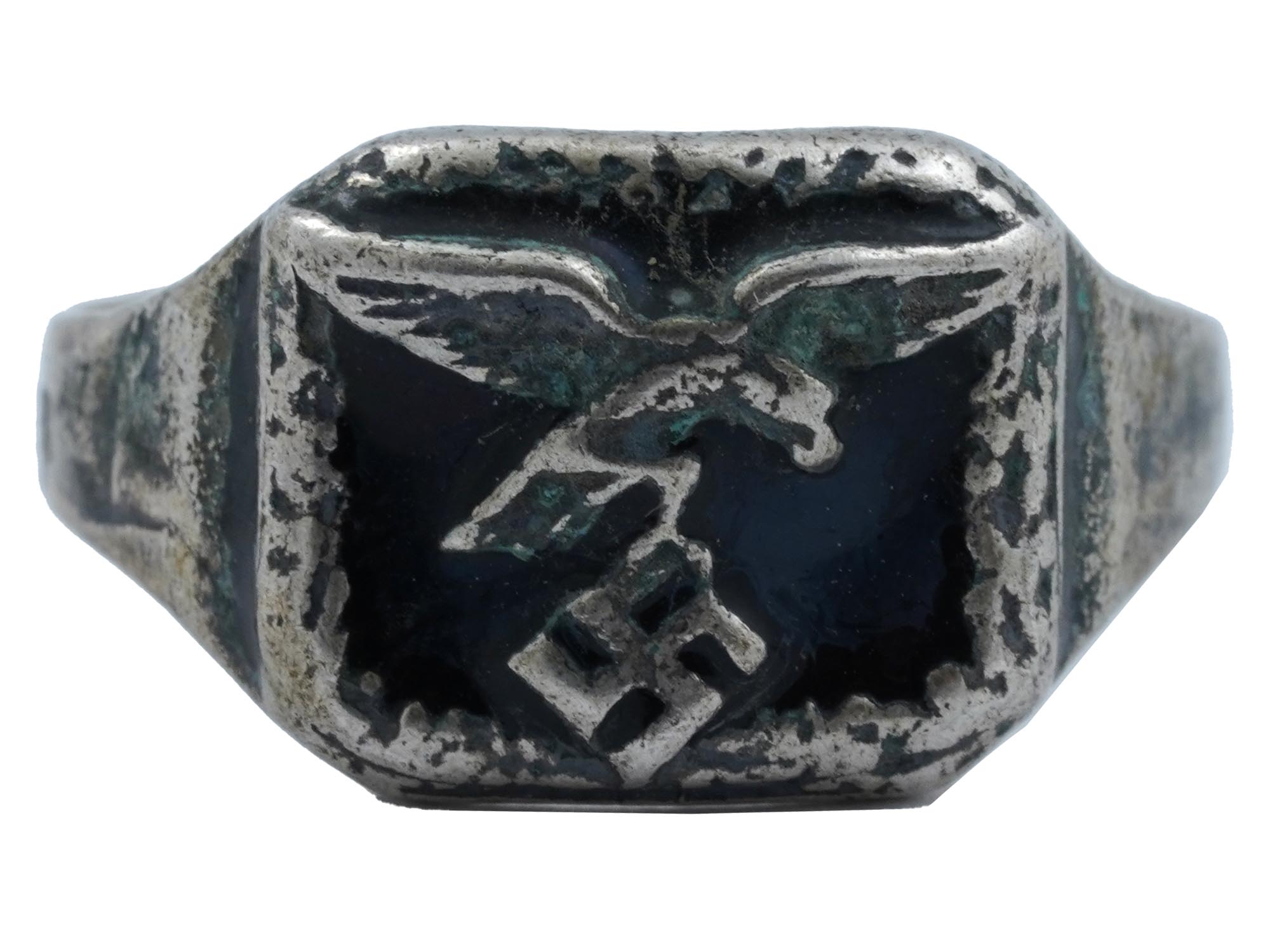 GERMAN WWII TYPE LUFTWAFFE PILOTS SILVER RING PIC-0