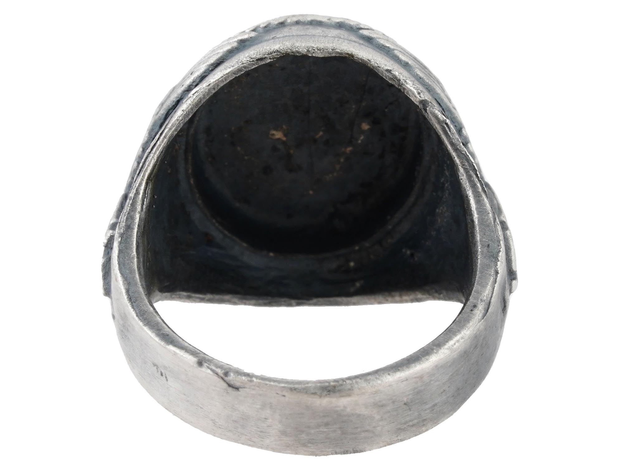 GERMAN WWII TYPE WAFFEN SS TOTENKOPF SILVER RING PIC-3