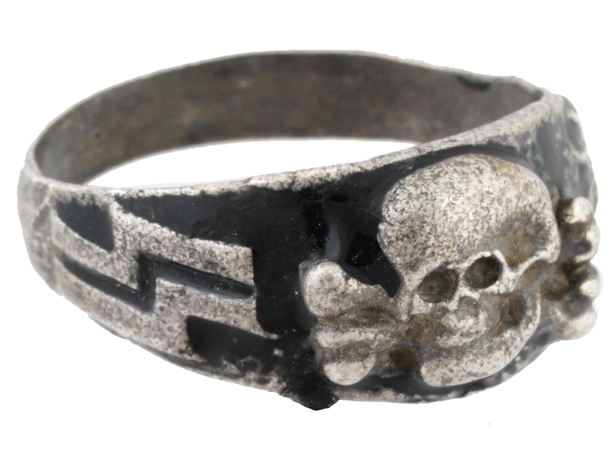 GERMAN WWII TYPE WAFFEN SS MOUNTAIN TROOPS SILVER RING PIC-1