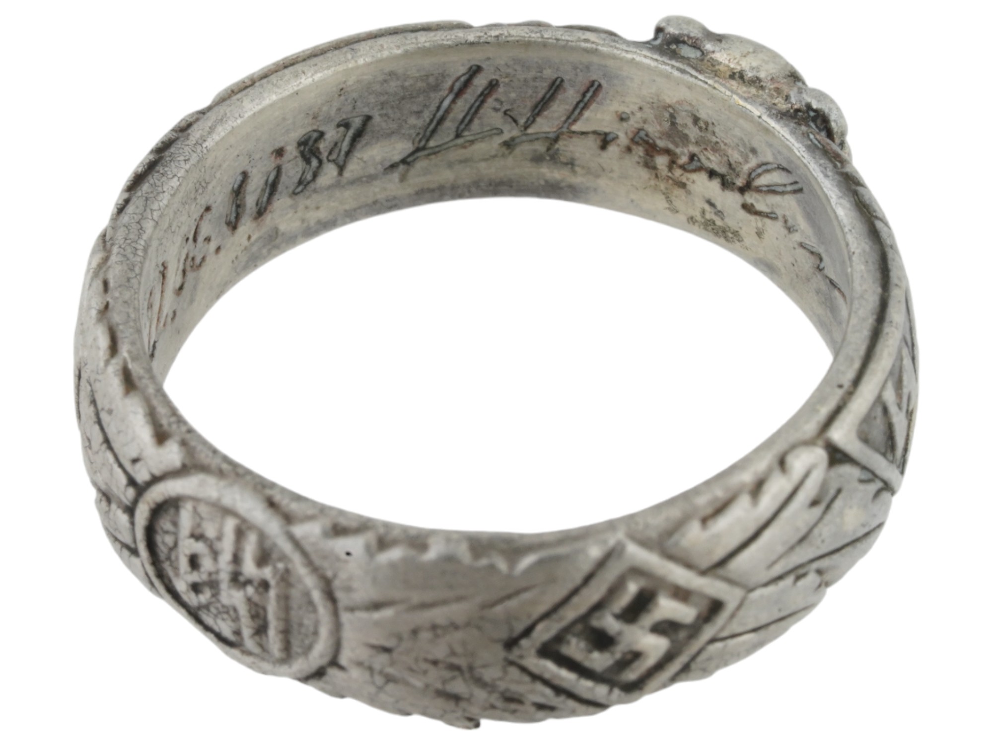 WWII NAZI GERMAN 3RD REICH SS HIMMLER HONOR TYPE RING PIC-3