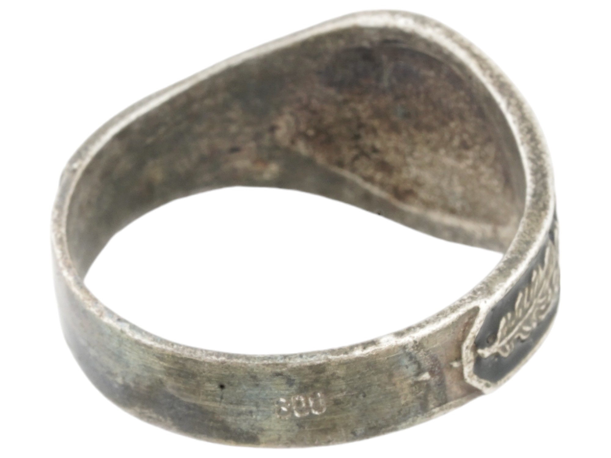 WWII MODEL NAZI ADOLF HITLER 1933 SWASTIKA SILVER RING PIC-4