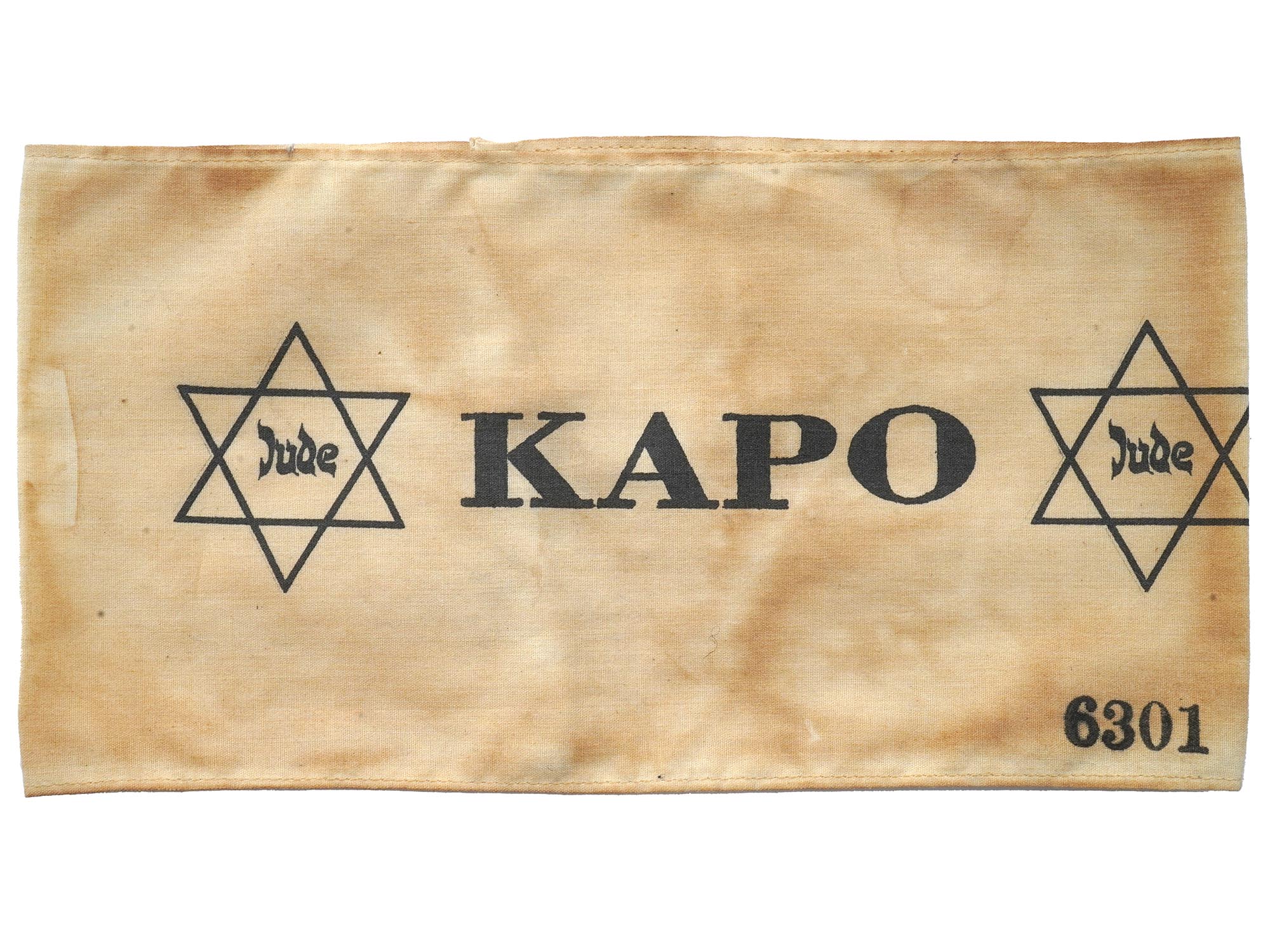 HOLOCAUST PERIOD ARMBAND KAPO OF JEWISH BARRACK PIC-0