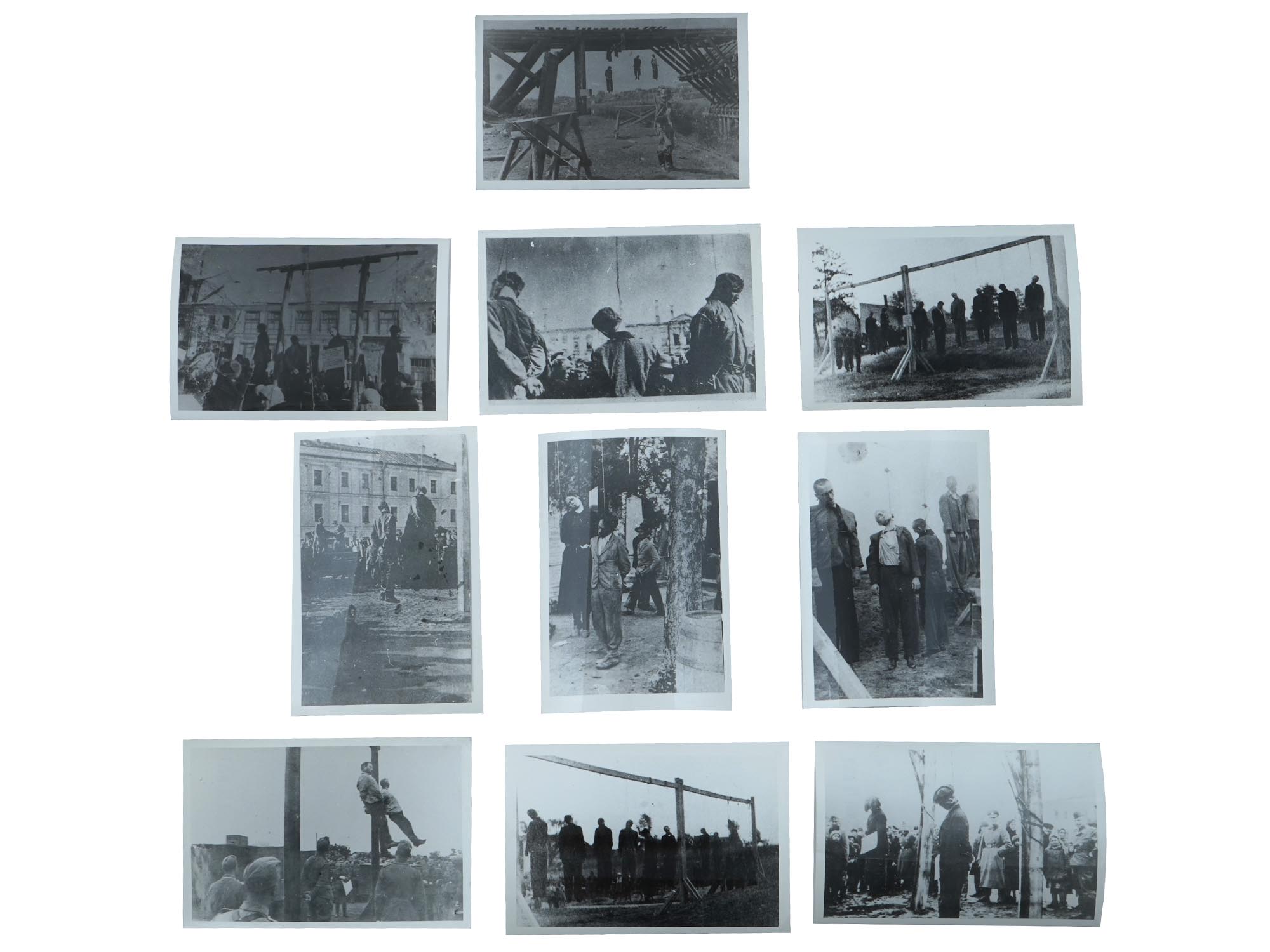 GROUP OF 10 PHOTOS OF NAZI ATROCITIES AGAINST CIVILIANS PIC-0