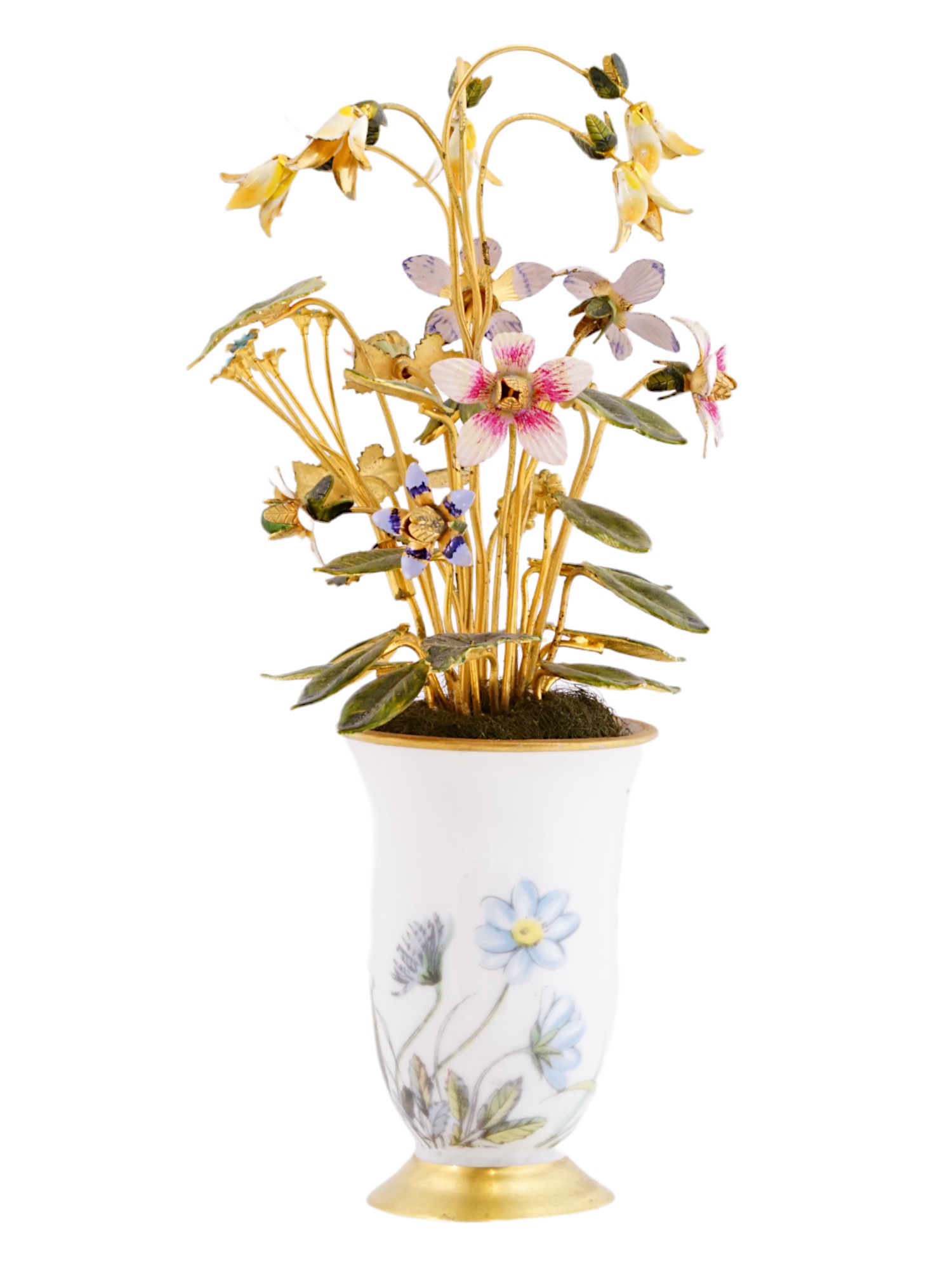 GERMAN JANE HUTCHESON PORCELAIN ENAMEL FLOWER VASE PIC-4