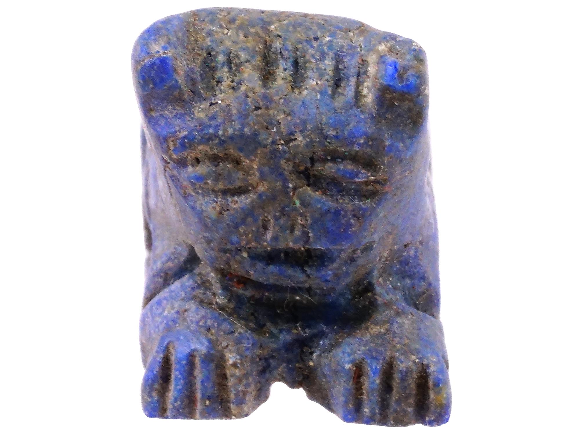 ANCIENT BACTRIAN LAPIS LAZULI BULL AMULETIC BEAD PIC-2