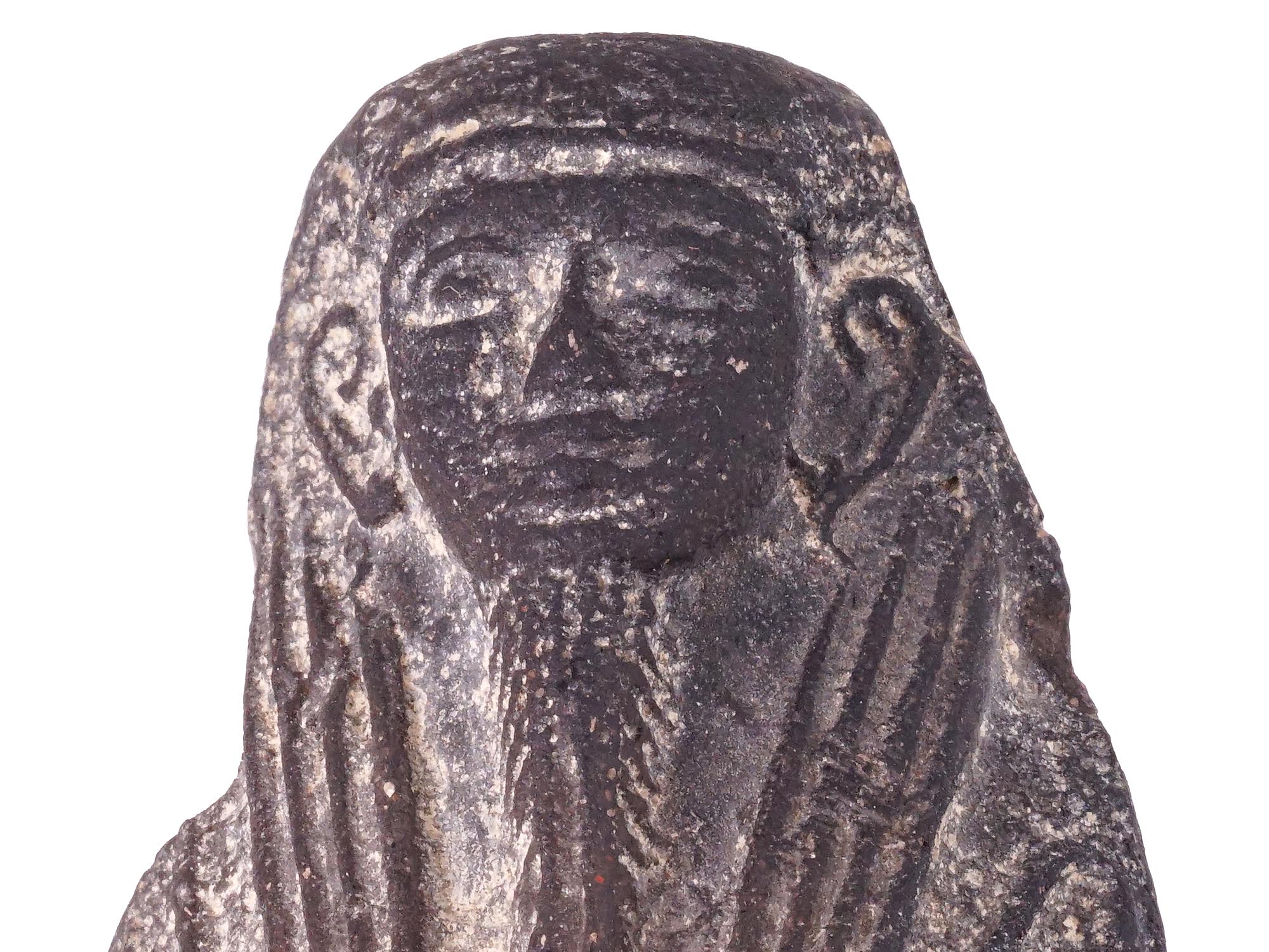 EGYPTIAN BLACK POTTERY USHABTI WITH HIEROGLYPHICS PIC-7