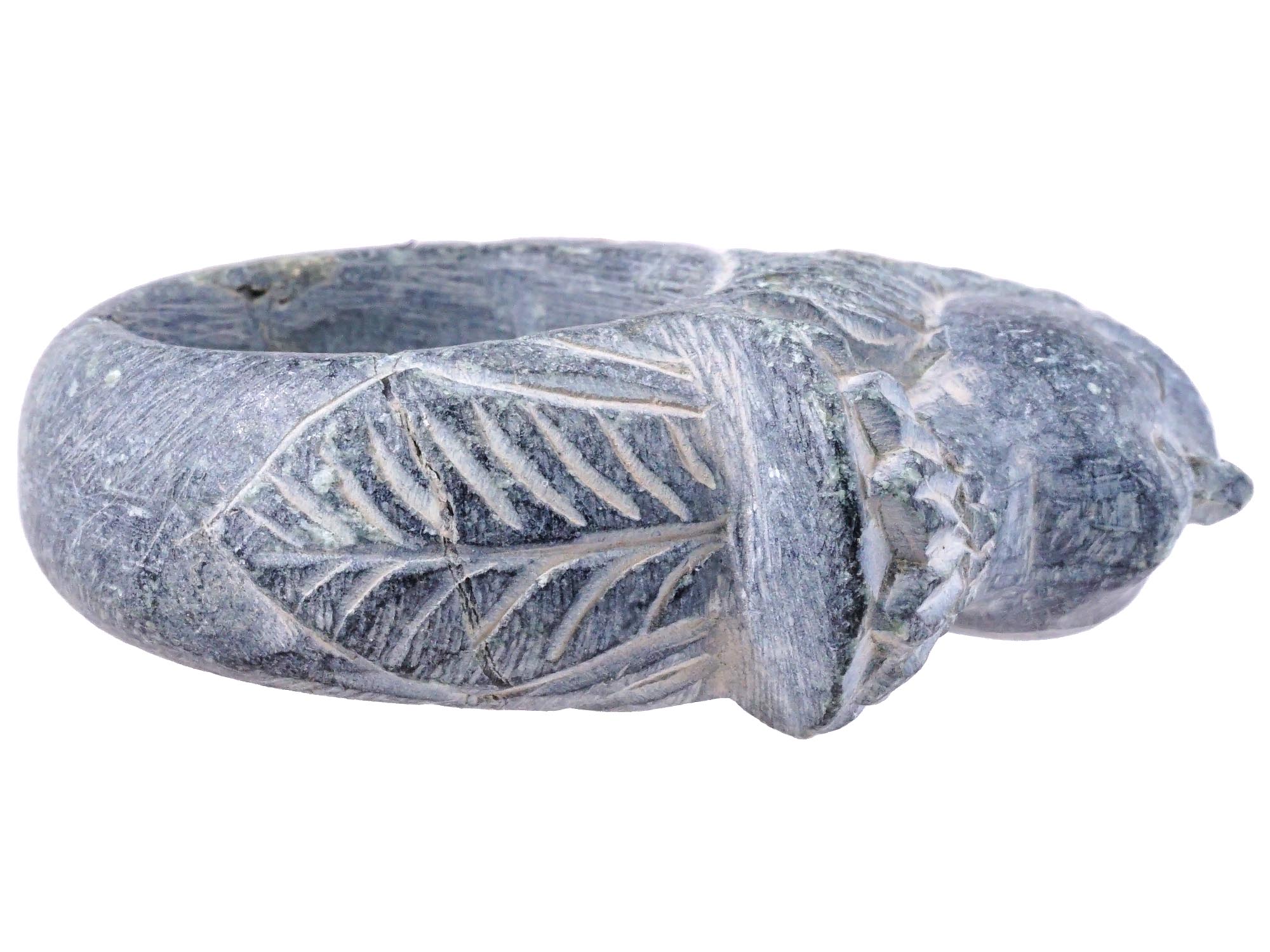 GANDHARA SCHIST RING WITH THE HEAD OF A GODDESS PIC-5