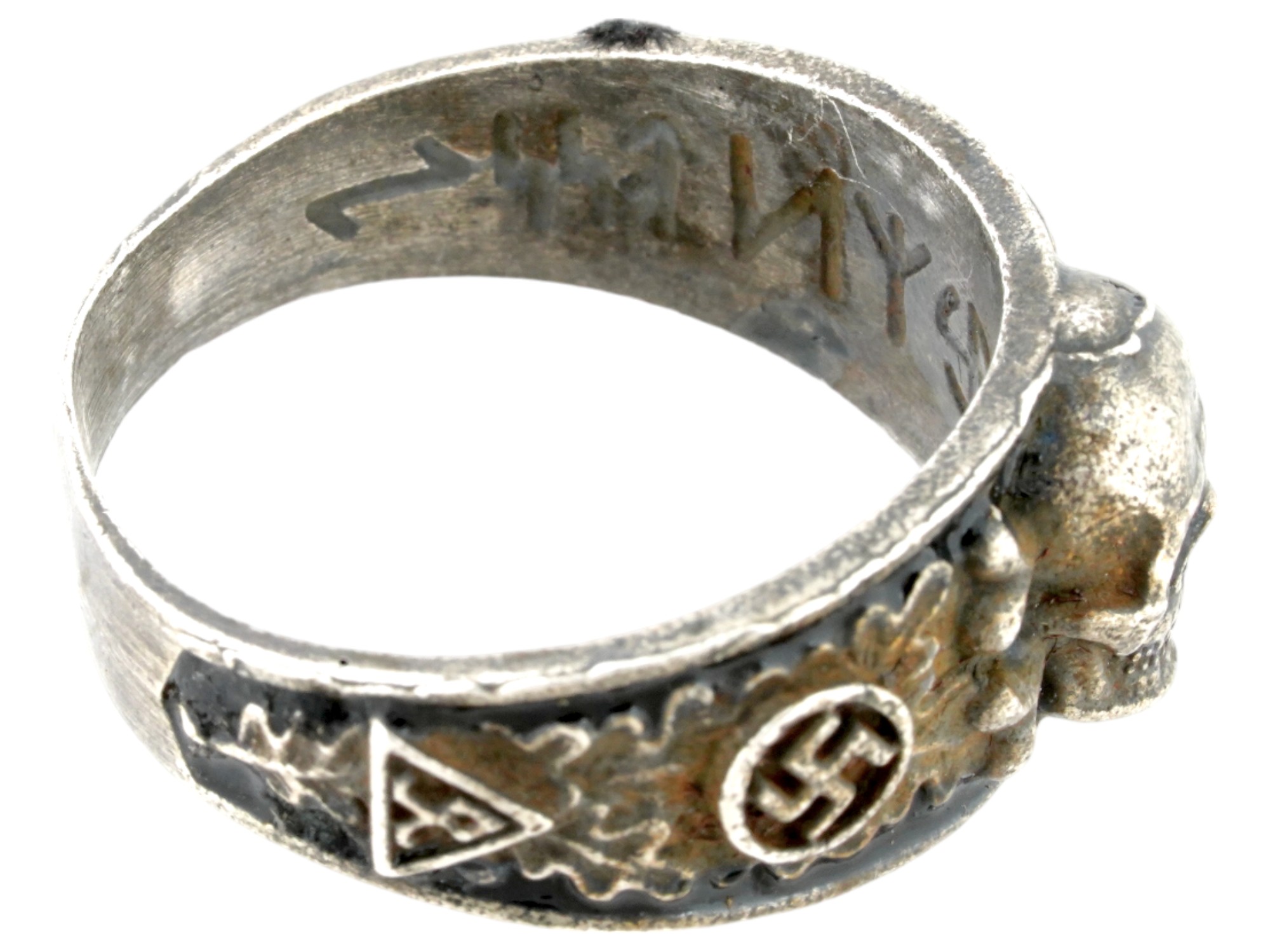 WWII MODEL SS SECRET SOCIETY AHNENERBE SILVER RING PIC-5